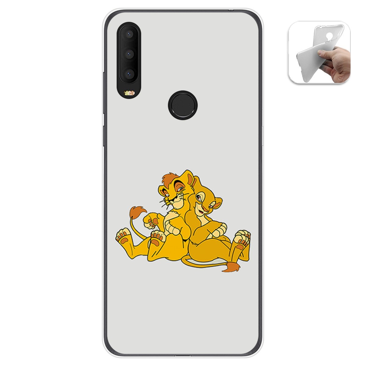 Funda Gel Tpu para Alcatel 3X 2020 diseño Leones Dibujos