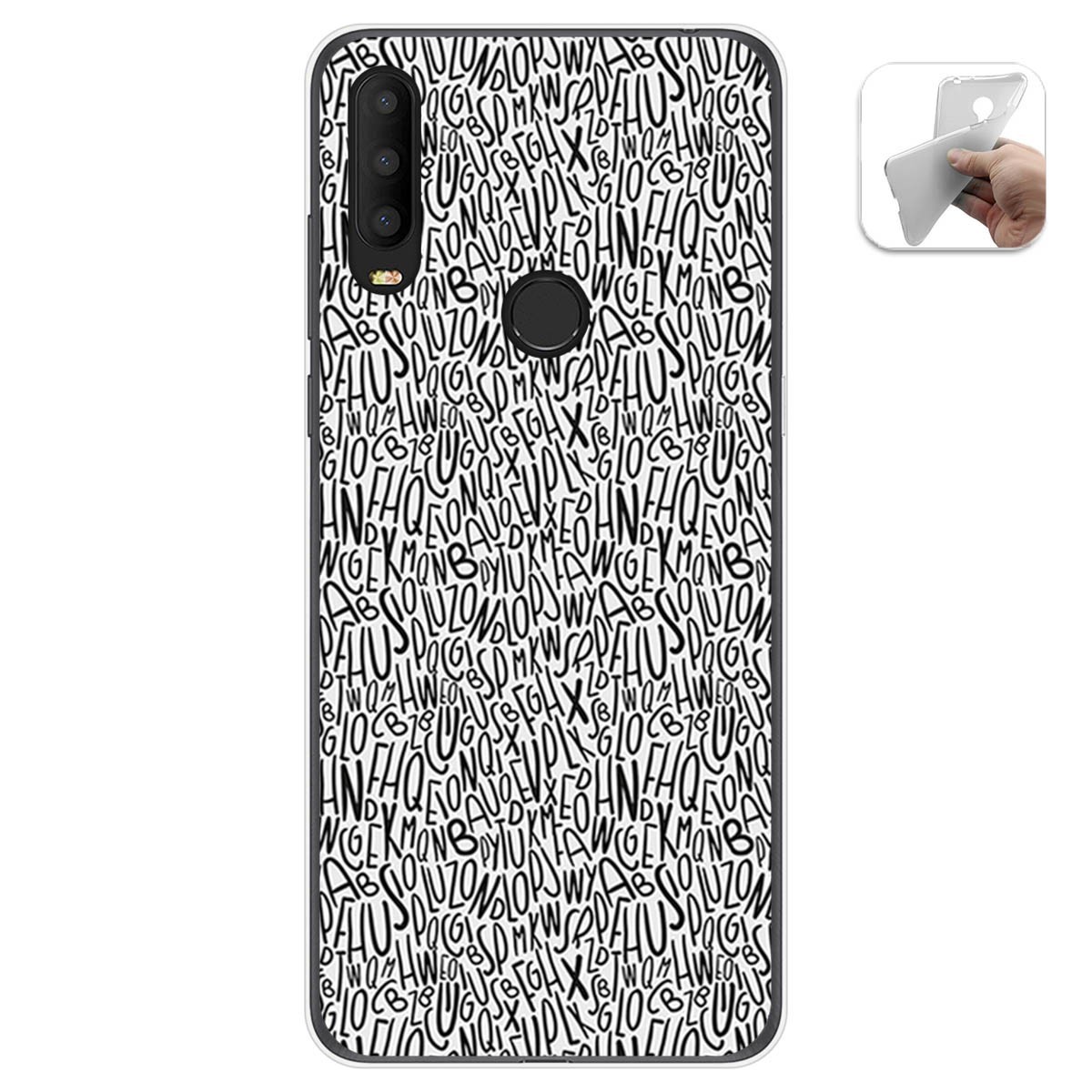 Funda Gel Tpu para Alcatel 3X 2020 diseño Letras Dibujos