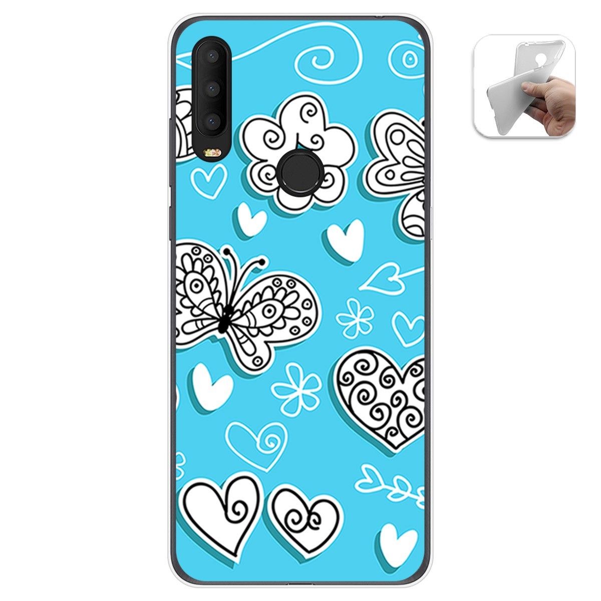 Funda Gel Tpu para Alcatel 3X 2020 diseño Mariposas Dibujos