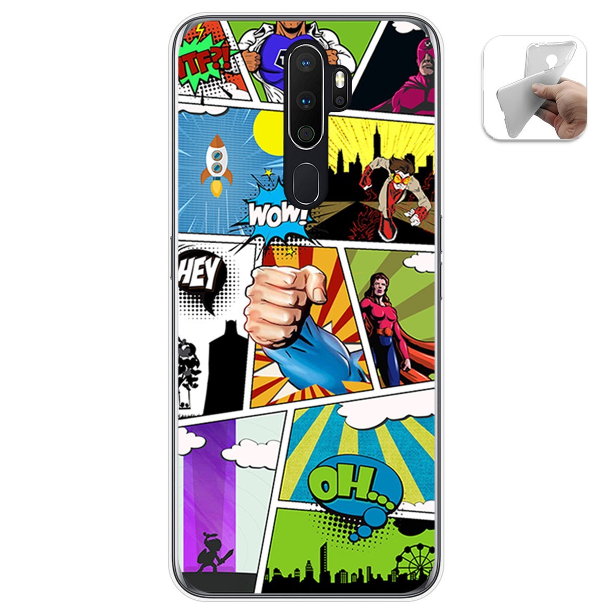 Funda Gel Tpu para Oppo A5 2020 diseño Comic Dibujos
