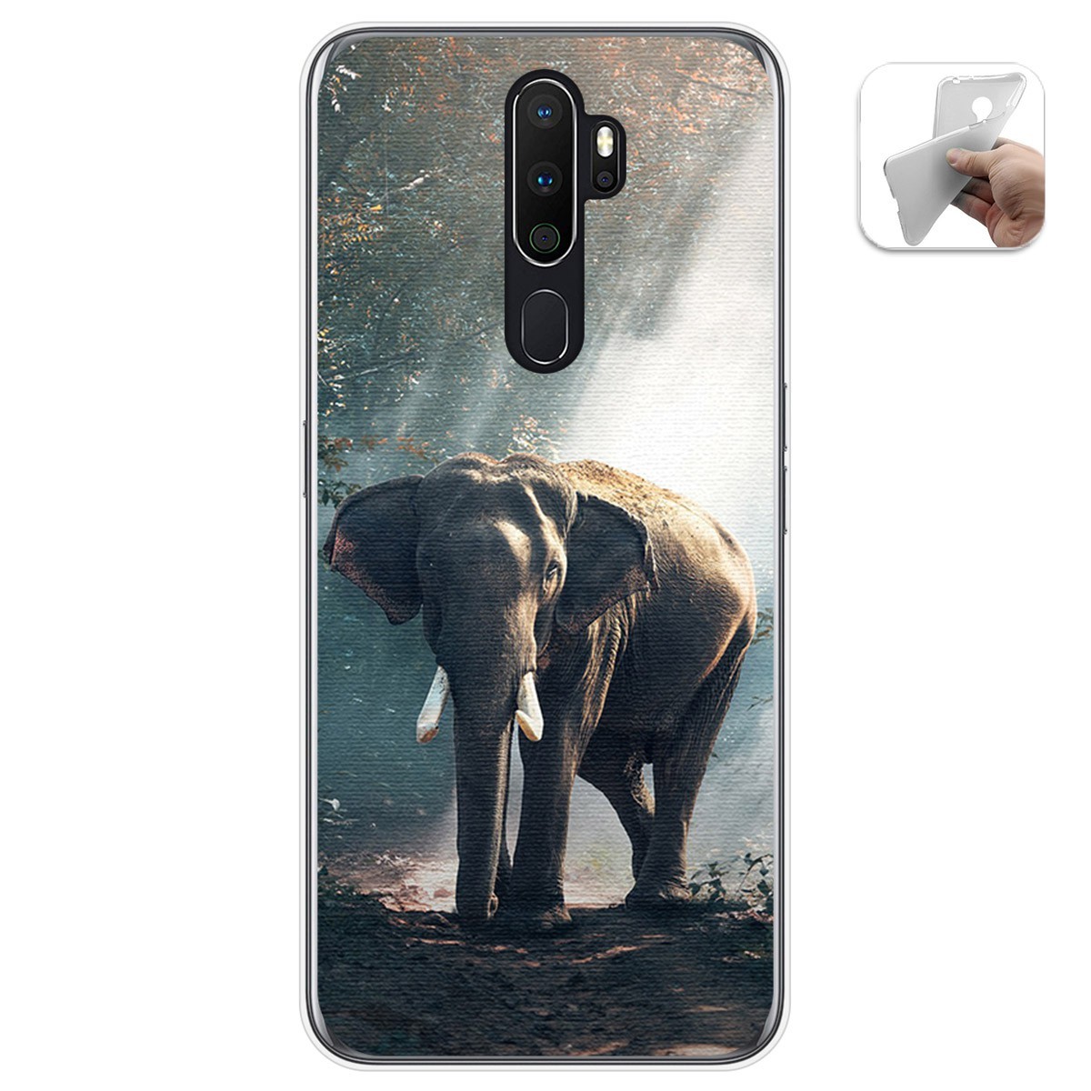 Funda Gel Tpu para Oppo A5 2020 diseño Elefante Dibujos