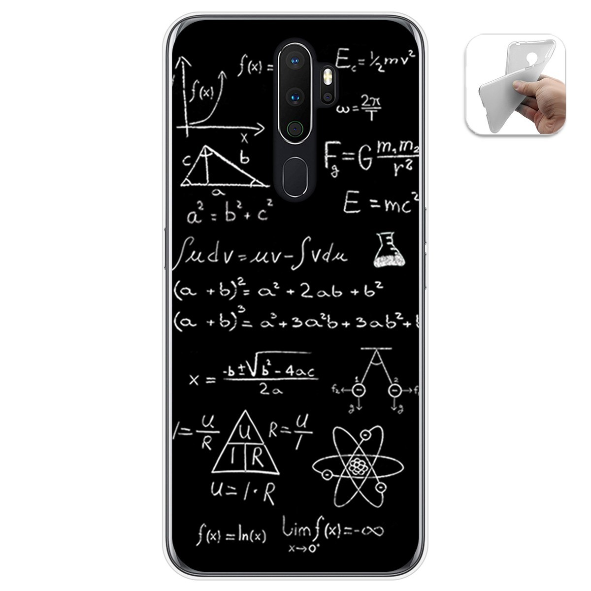 Funda Gel Tpu para Oppo A5 2020 diseño Formulas Dibujos
