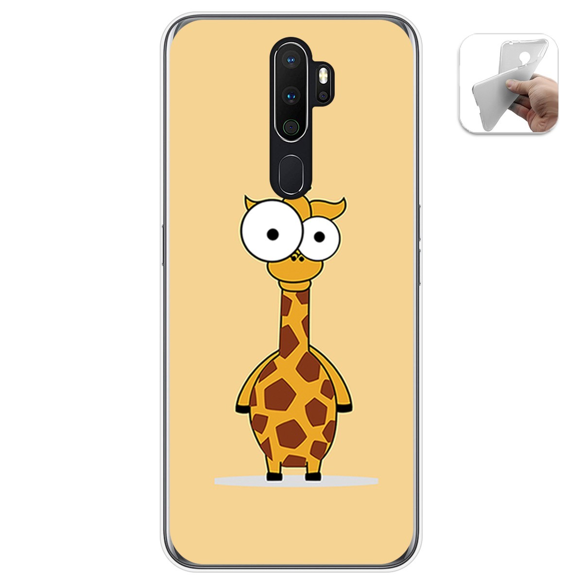 Funda Gel Tpu para Oppo A5 2020 diseño Jirafa Dibujos