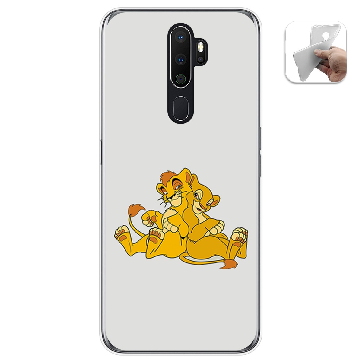 Funda Gel Tpu para Oppo A5 2020 diseño Leones Dibujos