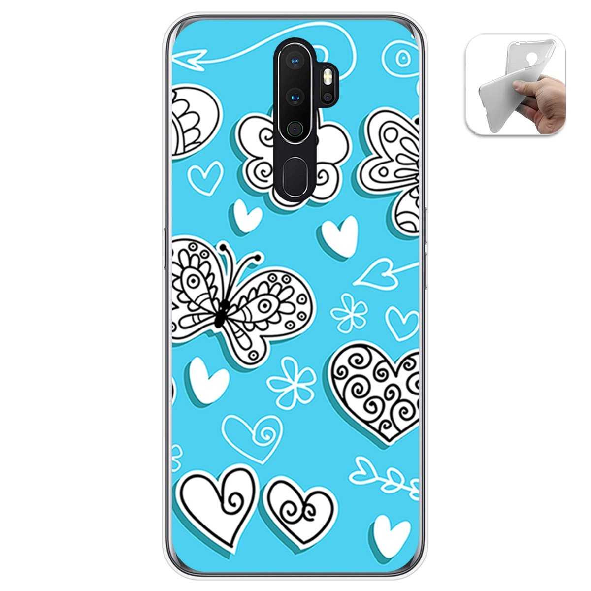 Funda Gel Tpu para Oppo A5 2020 diseño Mariposas Dibujos