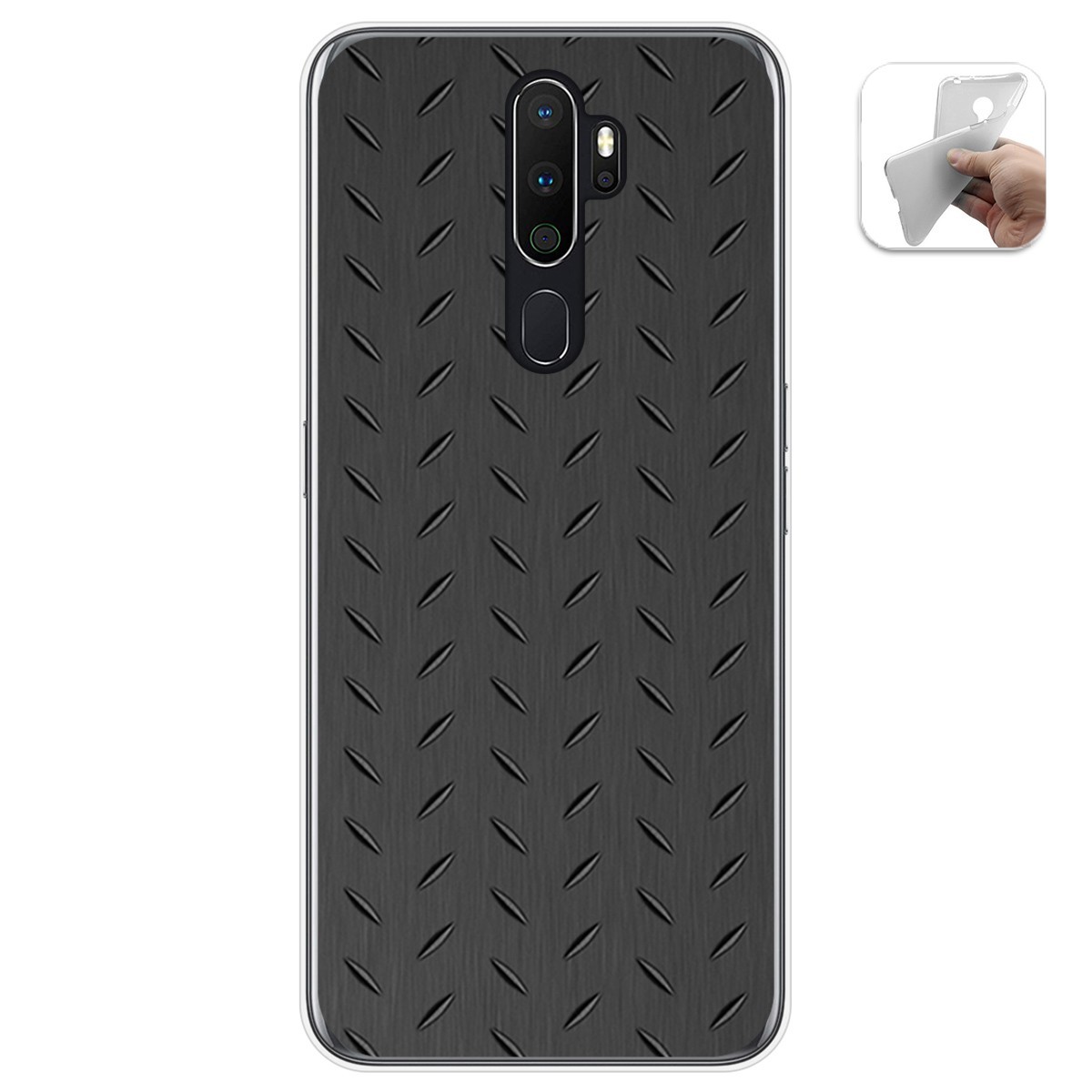 Funda Gel Tpu para Oppo A5 2020 diseño Metal Dibujos