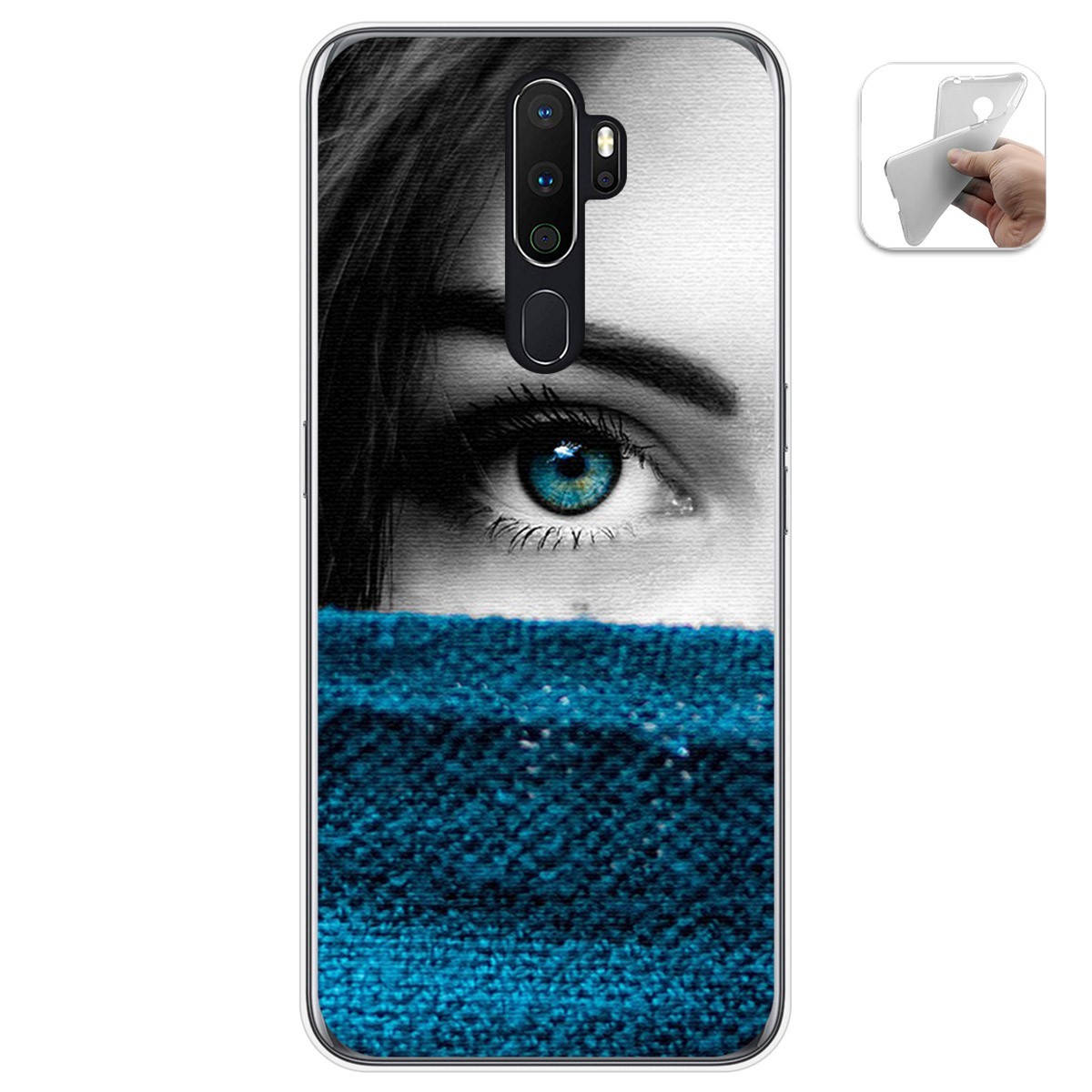 Funda Gel Tpu para Oppo A5 2020 diseño Ojo Dibujos