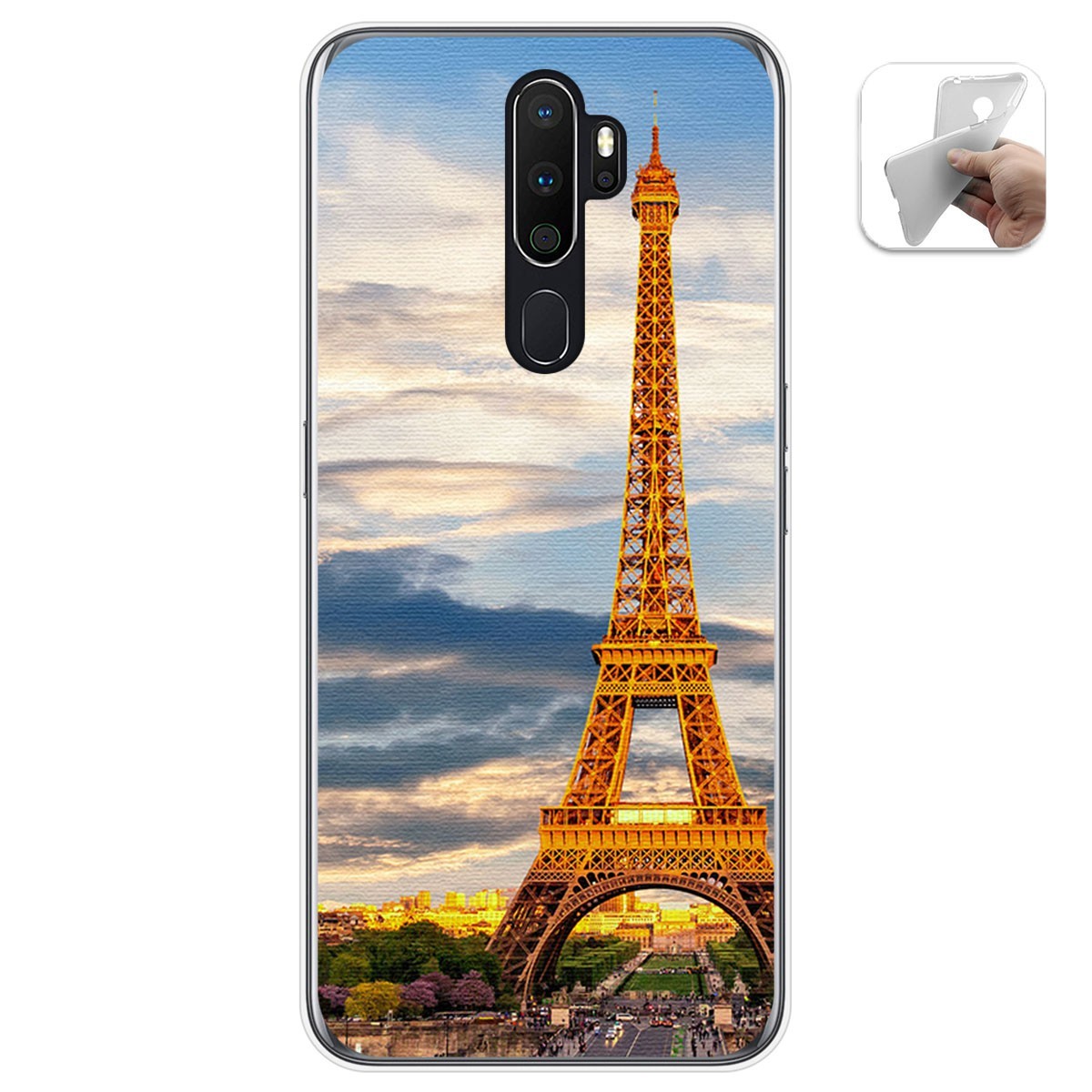 Funda Gel Tpu para Oppo A5 2020 diseño Paris Dibujos