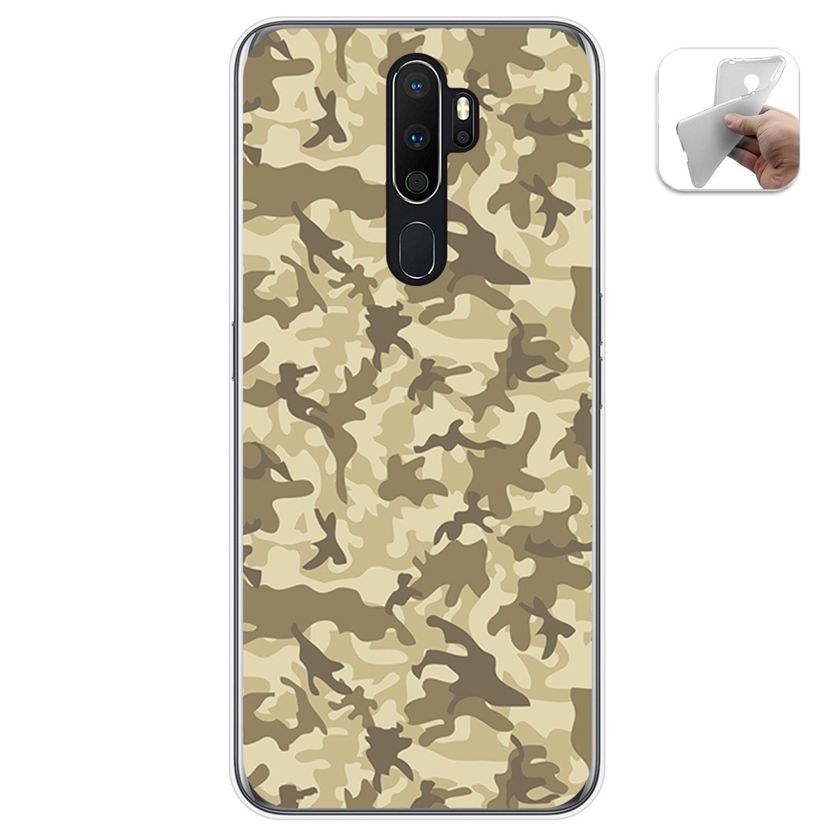 Funda Gel Tpu para Oppo A5 2020 diseño Sand Camuflaje Dibujos