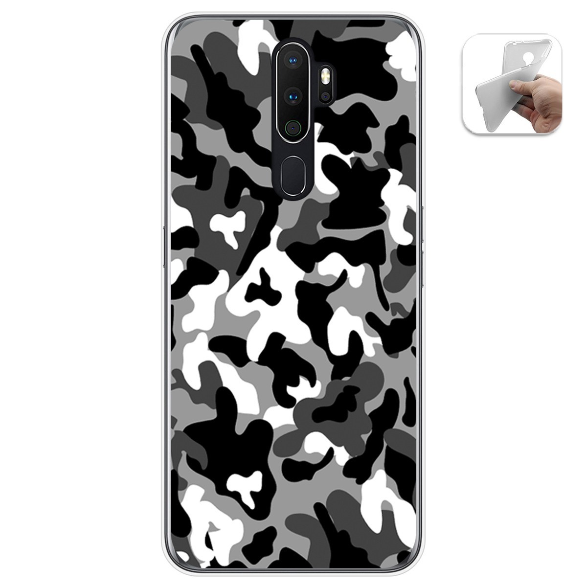 Funda Gel Tpu para Oppo A5 2020 diseño Snow Camuflaje Dibujos