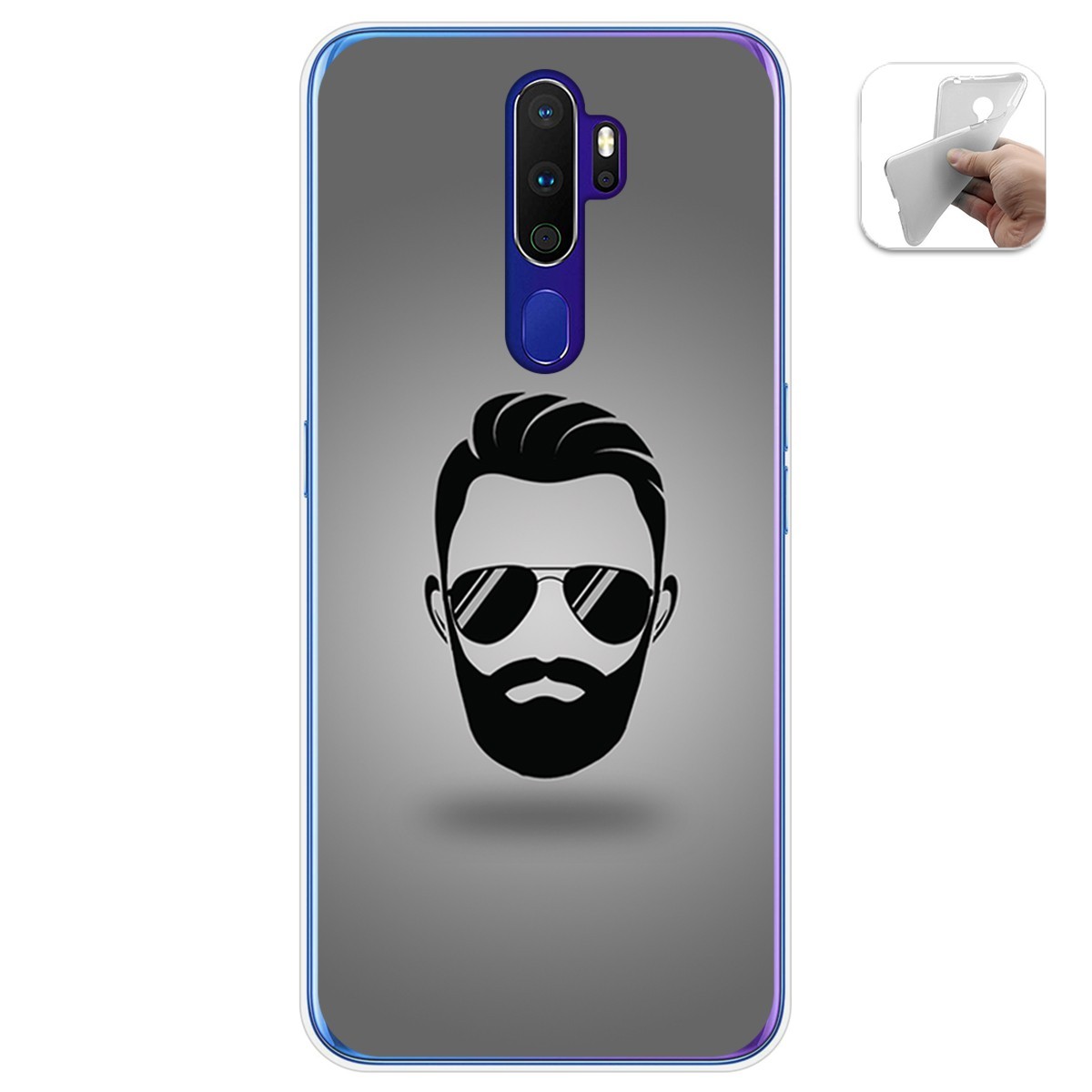 Funda Gel Tpu para Oppo A9 2020 diseño Barba Dibujos