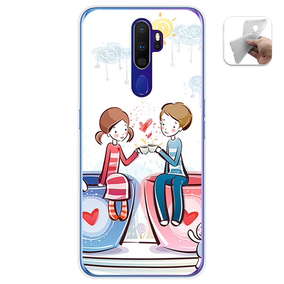 Funda Gel Tpu para Oppo A9 2020 diseño Café Dibujos