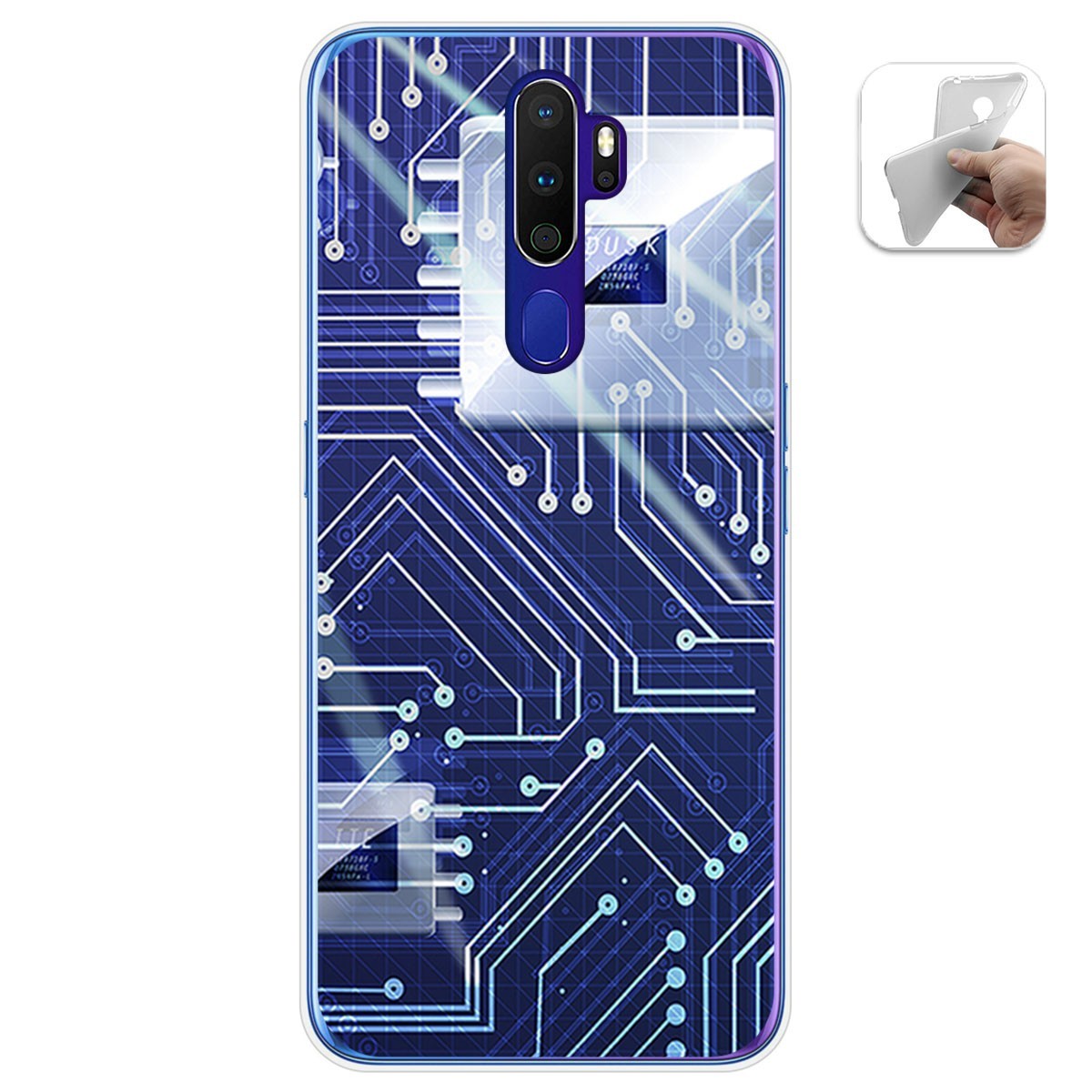 Funda Gel Tpu para Oppo A9 2020 diseño Circuito Dibujos