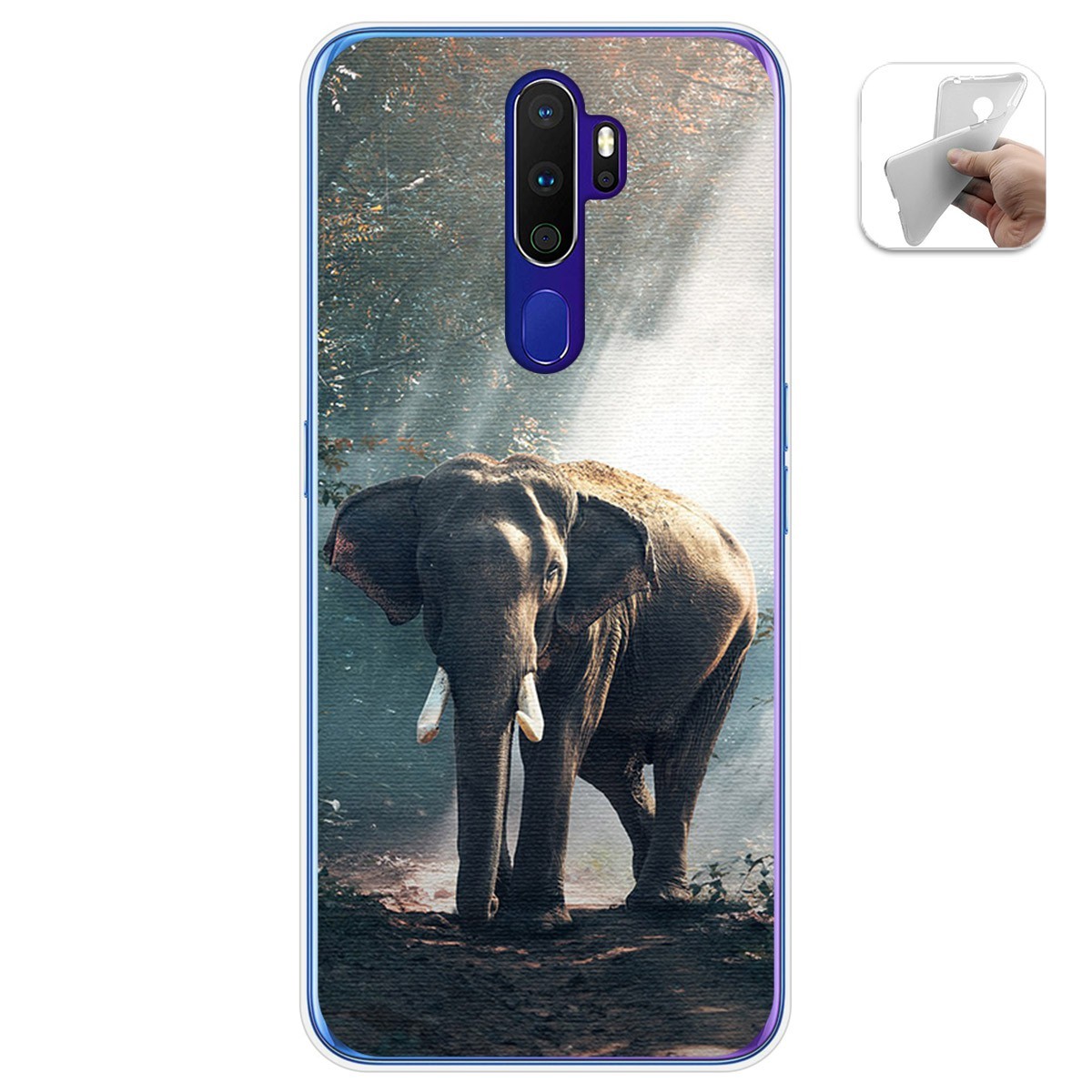 Funda Gel Tpu para Oppo A9 2020 diseño Elefante Dibujos