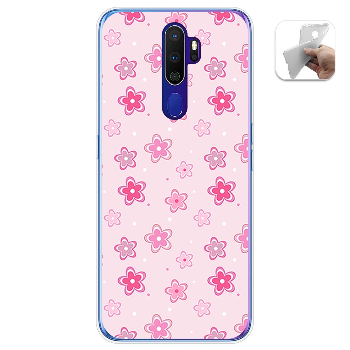 Funda Gel Tpu para Oppo A9 2020 diseño Flores Dibujos