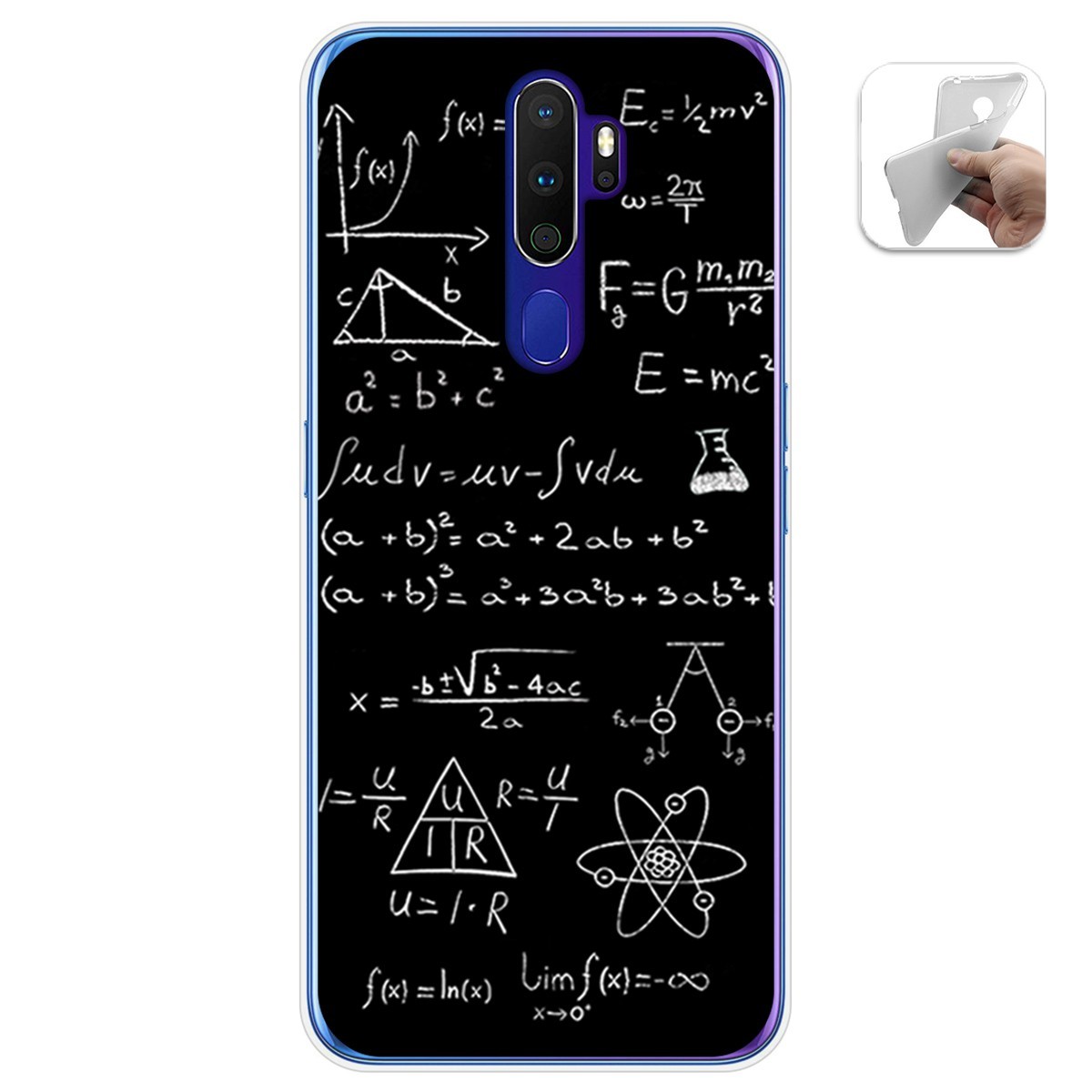 Funda Gel Tpu para Oppo A9 2020 diseño Formulas Dibujos
