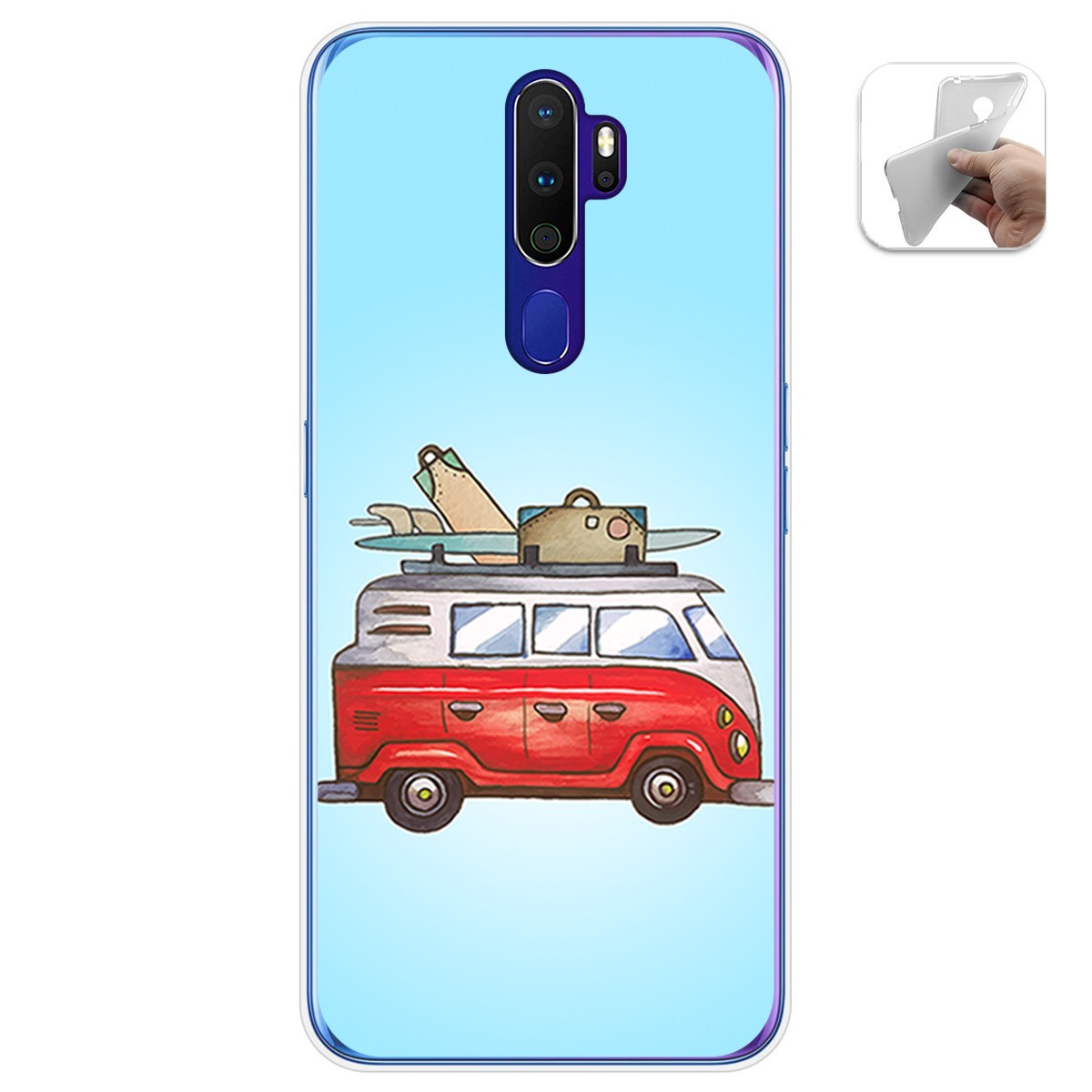 Funda Gel Tpu para Oppo A9 2020 diseño Furgoneta Dibujos