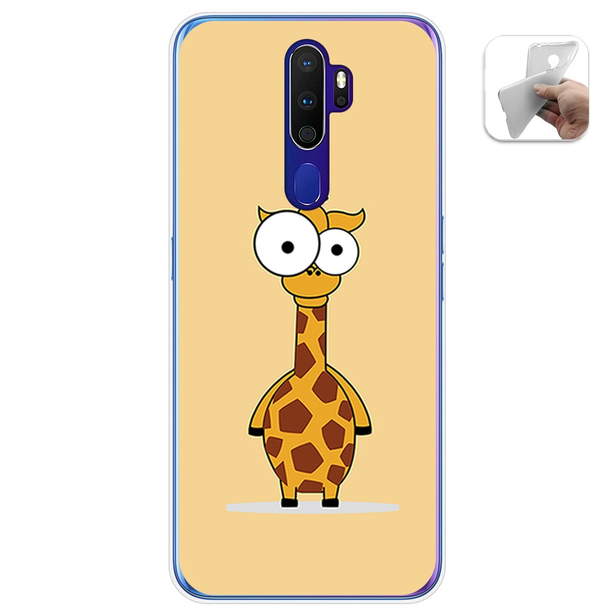 Funda Gel Tpu para Oppo A9 2020 diseño Jirafa Dibujos