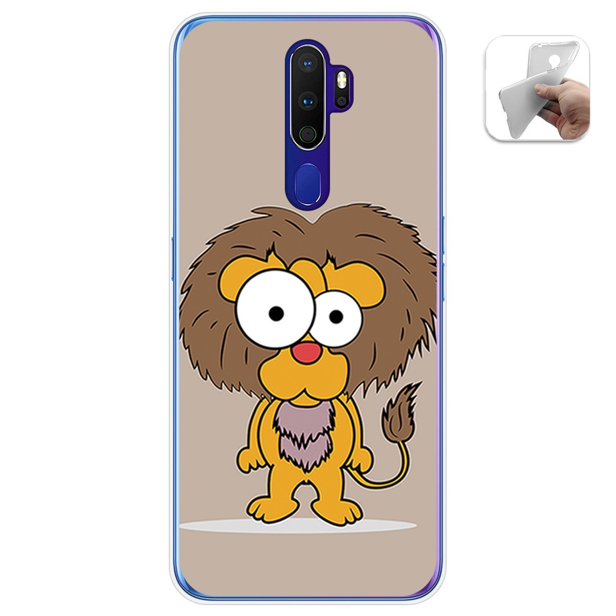 Funda Gel Tpu para Oppo A9 2020 diseño Leon Dibujos