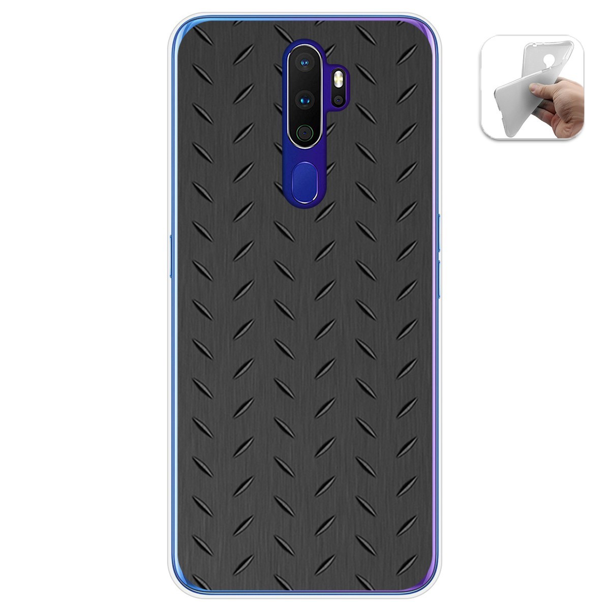 Funda Gel Tpu para Oppo A9 2020 diseño Metal Dibujos