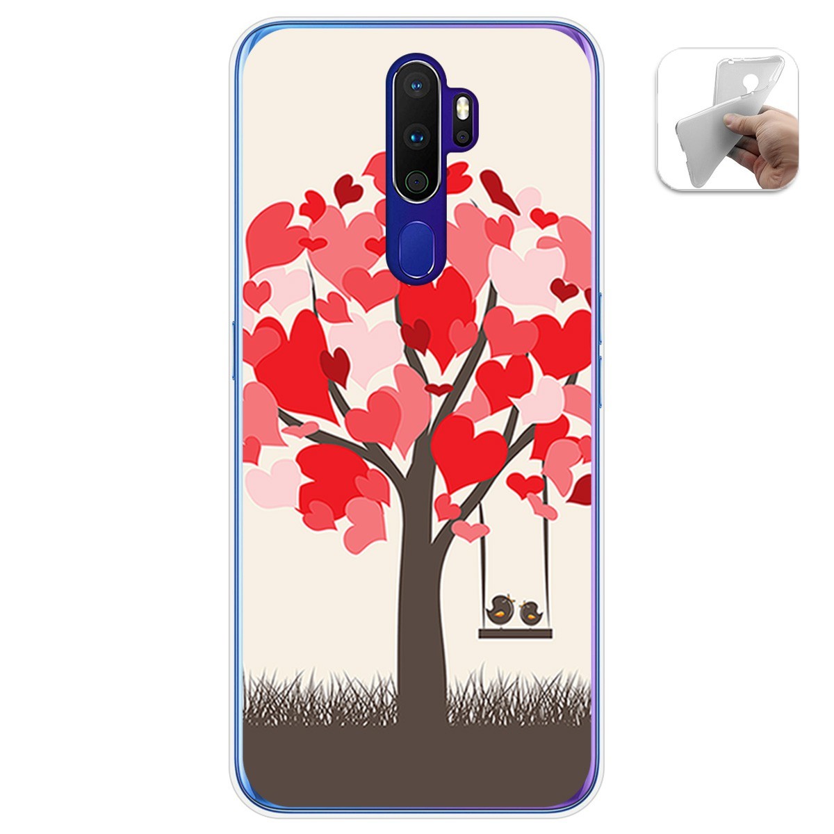 Funda Gel Tpu para Oppo A9 2020 diseño Pajaritos Dibujos