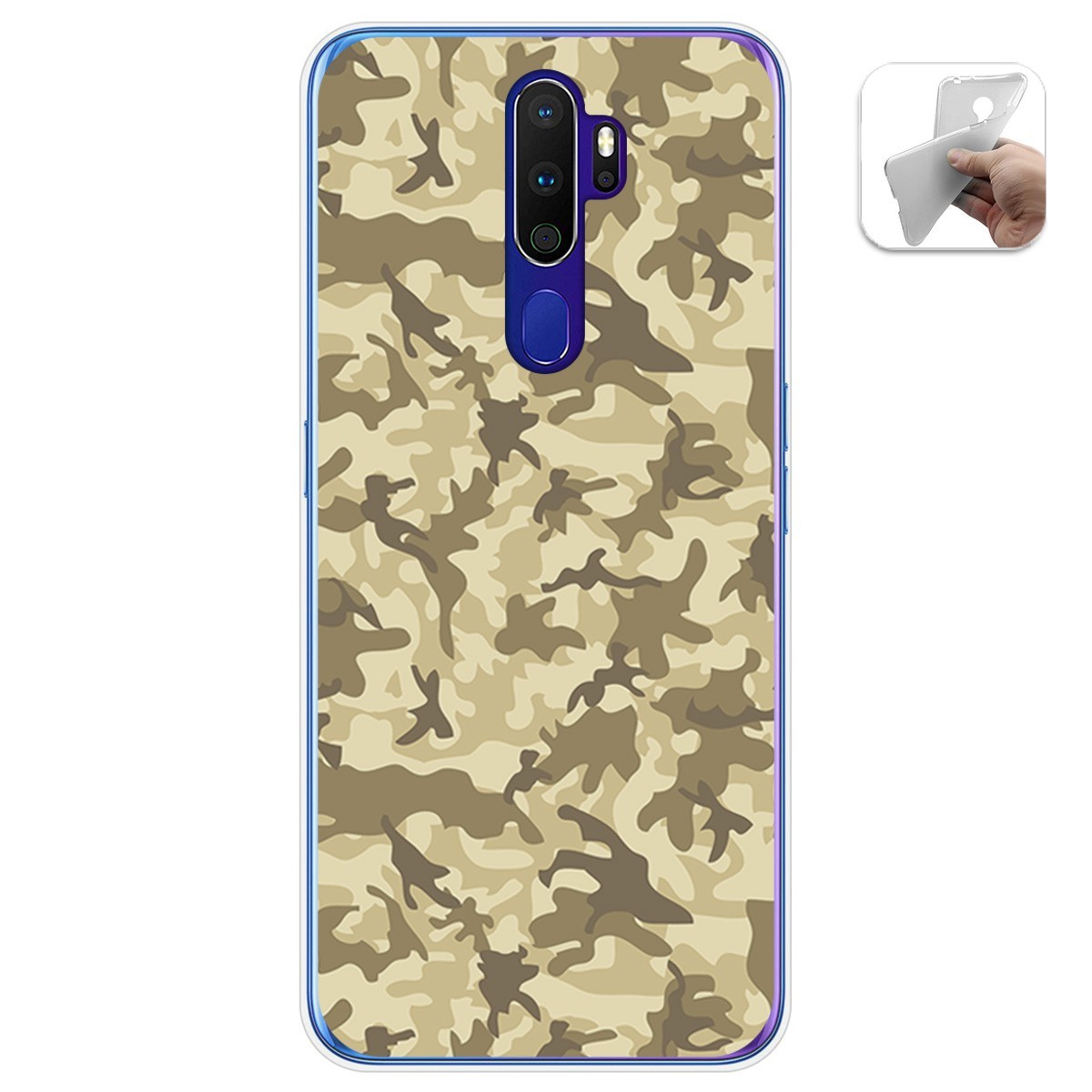 Funda Gel Tpu para Oppo A9 2020 diseño Sand Camuflaje Dibujos