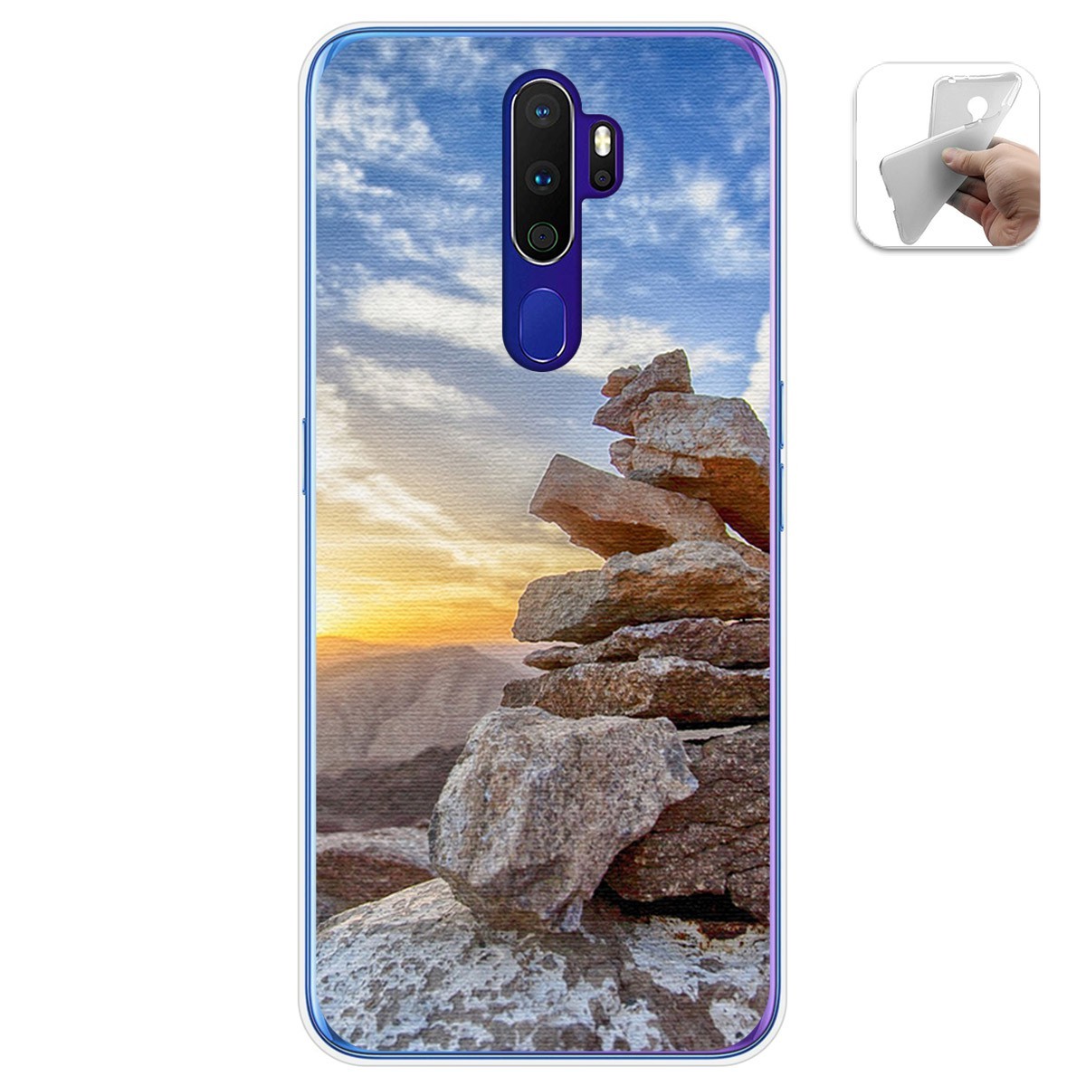 Funda Gel Tpu para Oppo A9 2020 diseño Sunset Dibujos