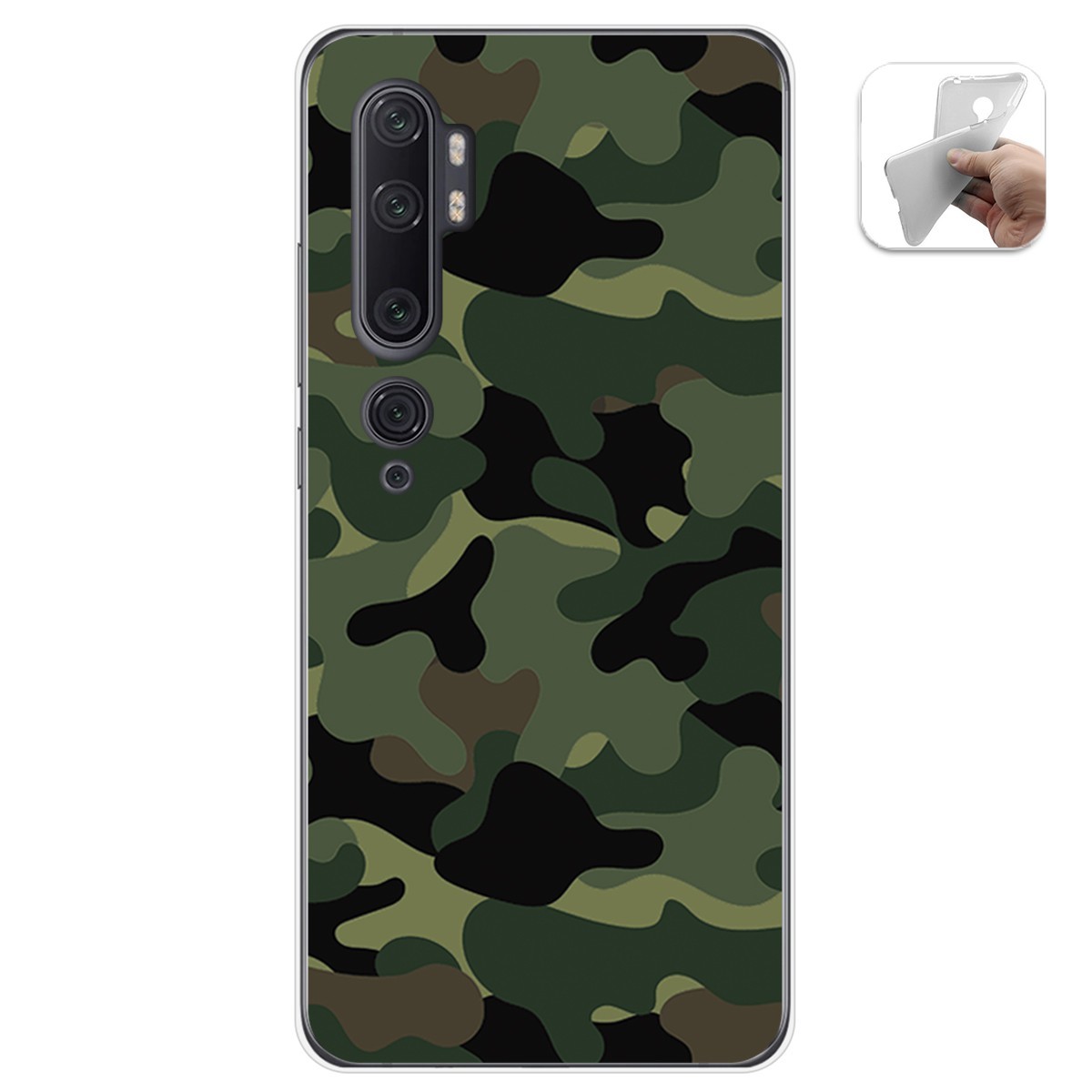 Funda Gel Tpu para Xiaomi Mi Note 10 diseño Camuflaje Dibujos