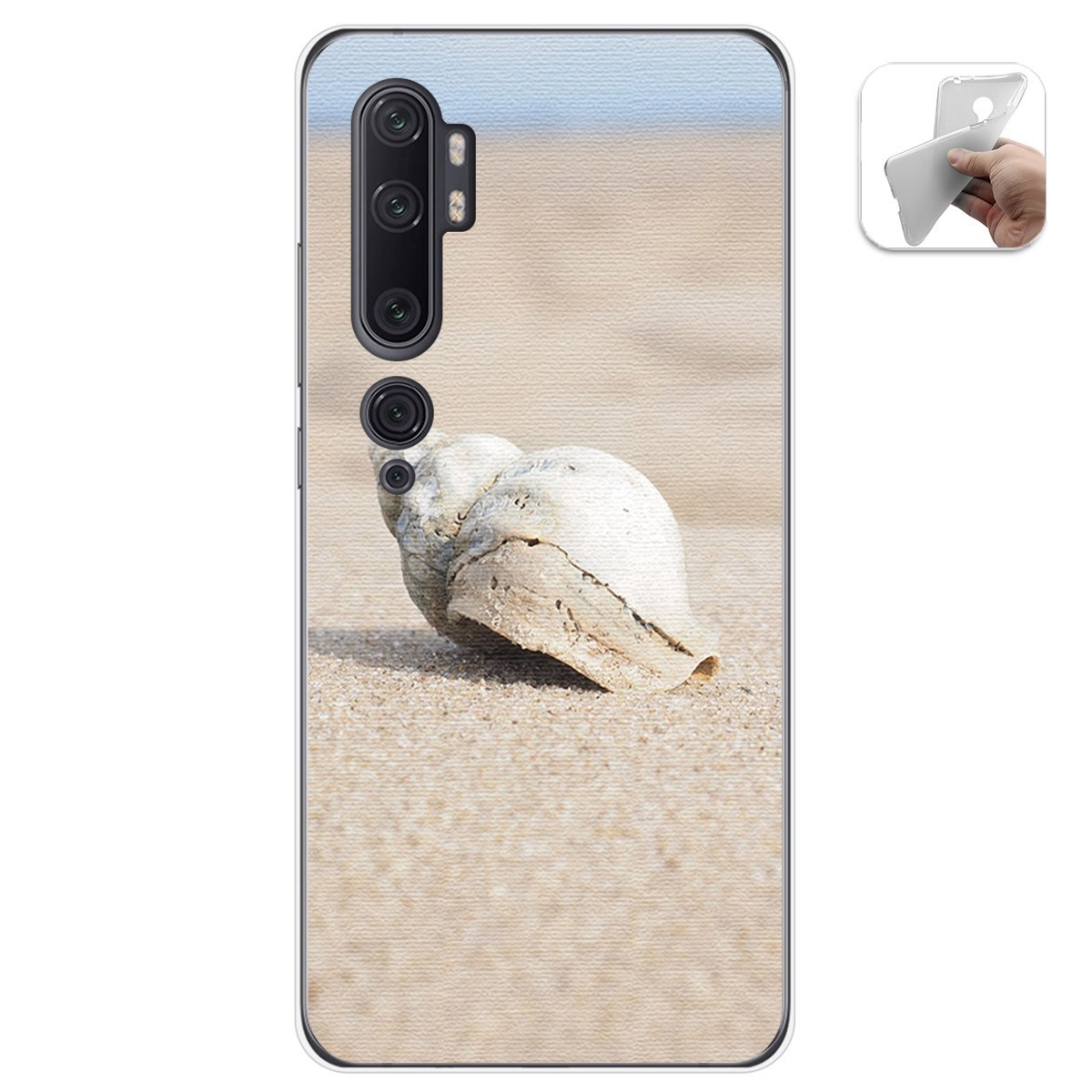 Funda Gel Tpu para Xiaomi Mi Note 10 diseño Concha Dibujos