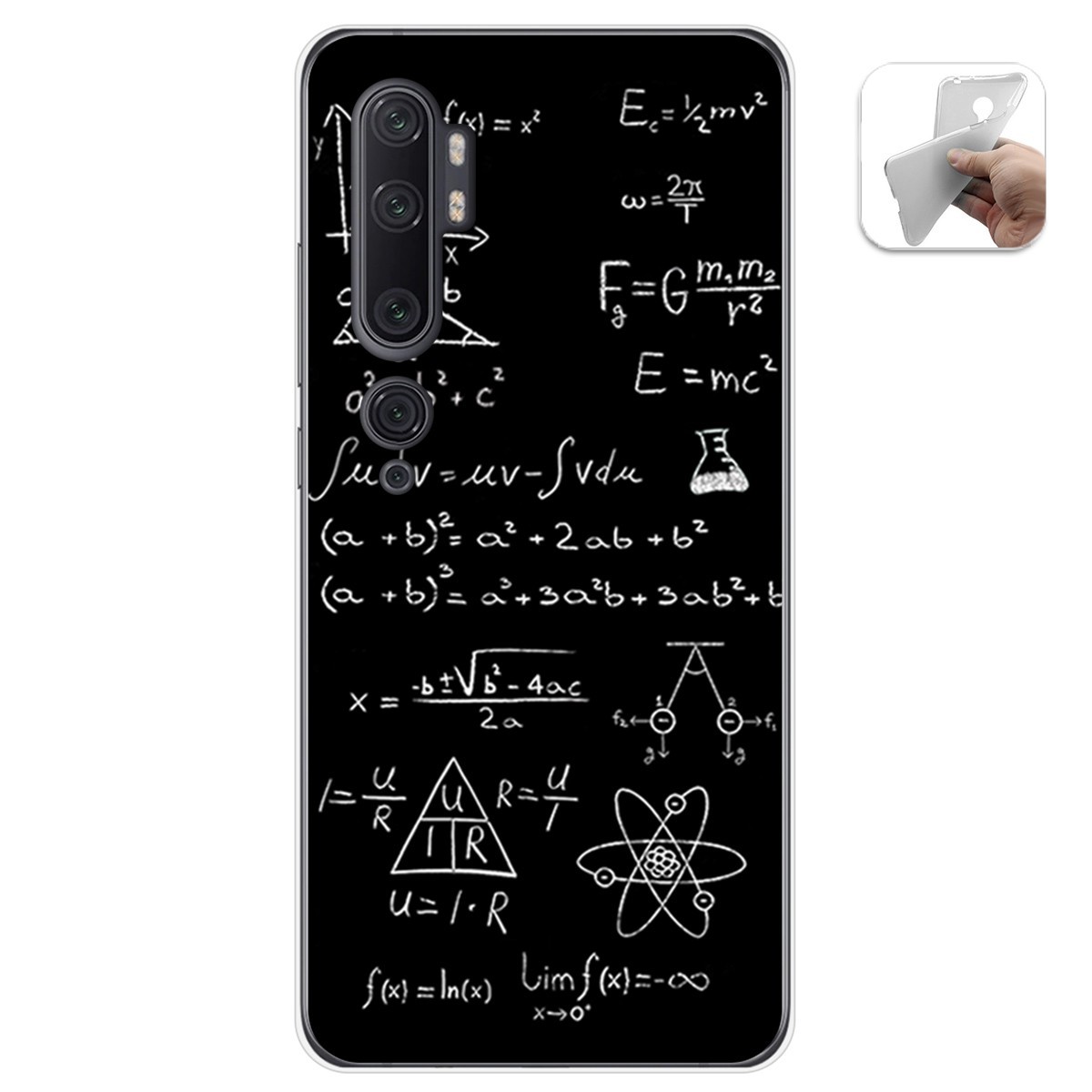 Funda Gel Tpu para Xiaomi Mi Note 10 diseño Formulas Dibujos
