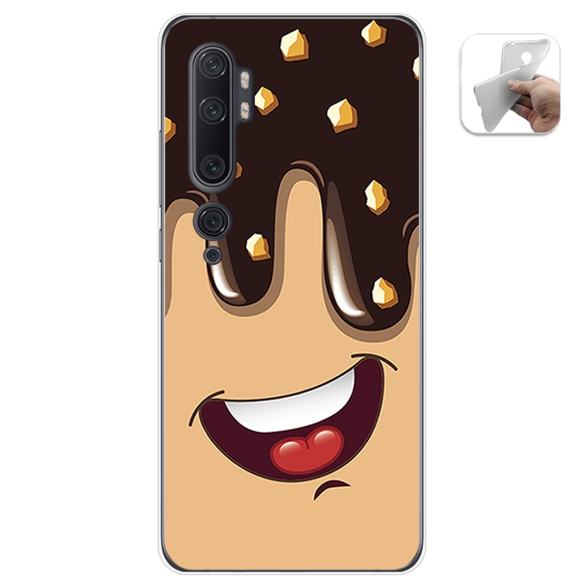 Funda Gel Tpu para Xiaomi Mi Note 10 diseño Helado Chocolate Dibujos