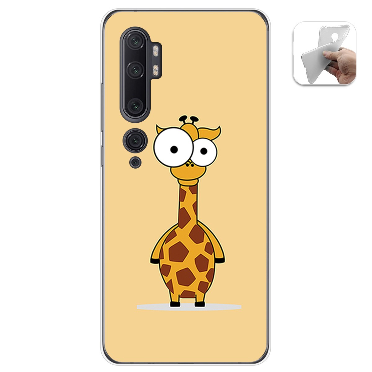 Funda Gel Tpu para Xiaomi Mi Note 10 diseño Jirafa Dibujos