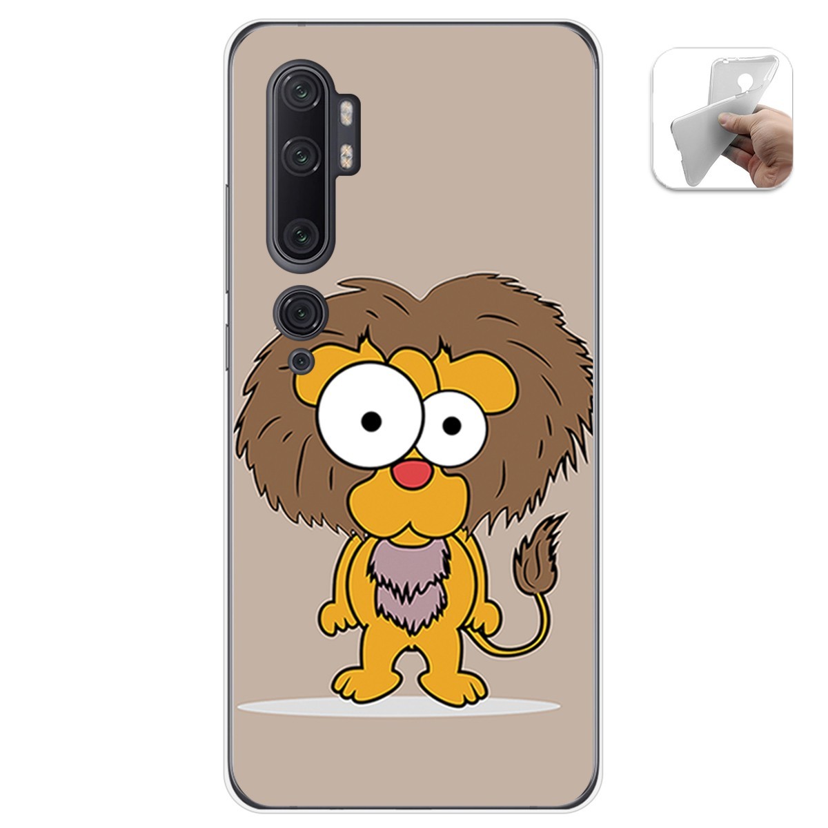 Funda Gel Tpu para Xiaomi Mi Note 10 diseño Leon Dibujos