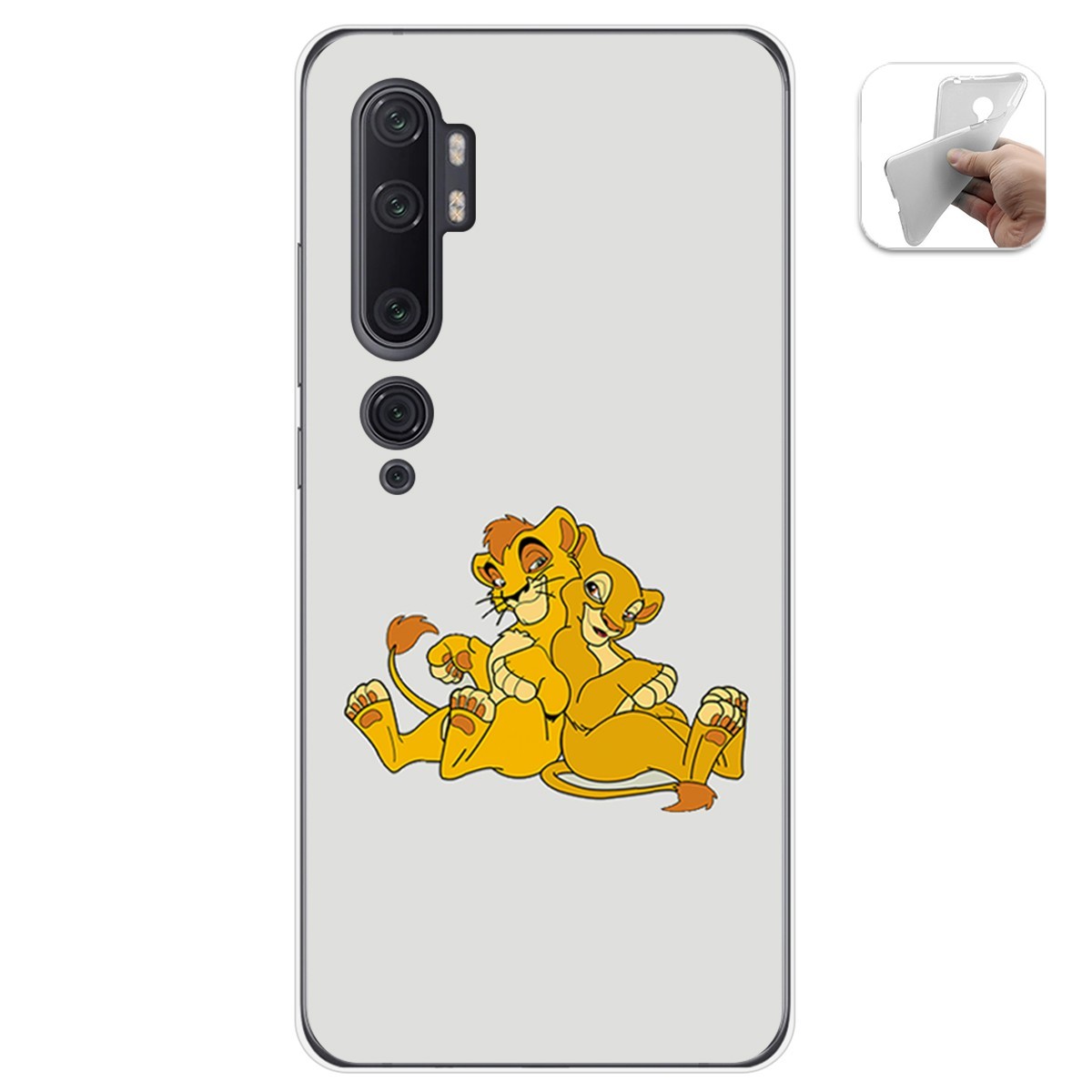 Funda Gel Tpu para Xiaomi Mi Note 10 diseño Leones Dibujos