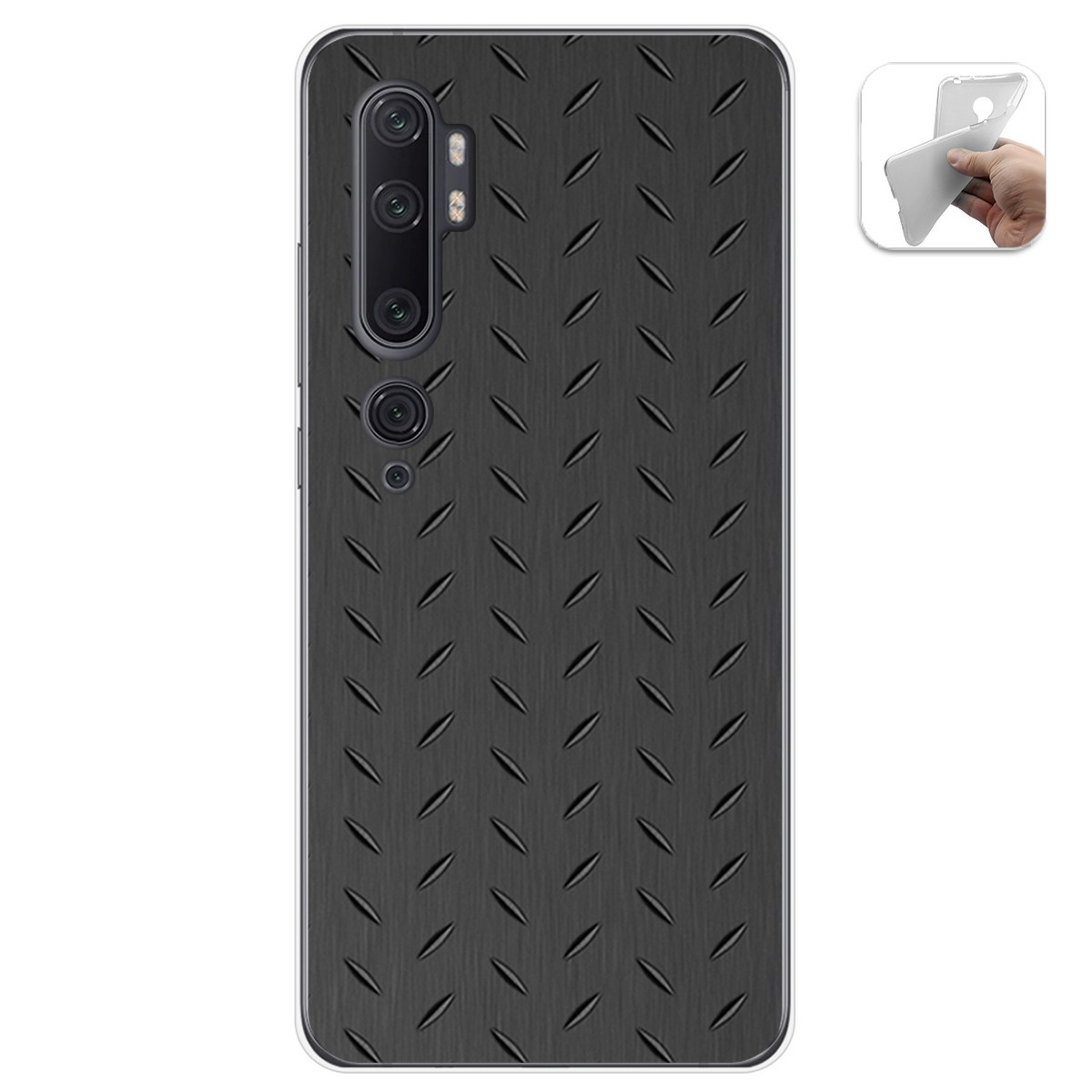 Funda Gel Tpu para Xiaomi Mi Note 10 diseño Metal Dibujos