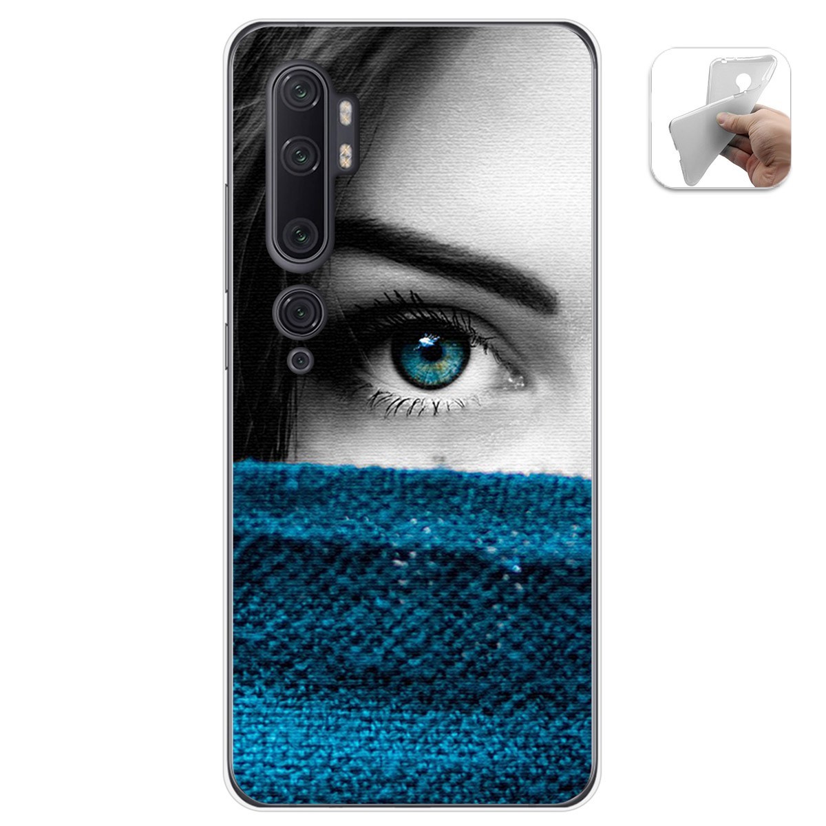 Funda Gel Tpu para Xiaomi Mi Note 10 diseño Ojo Dibujos