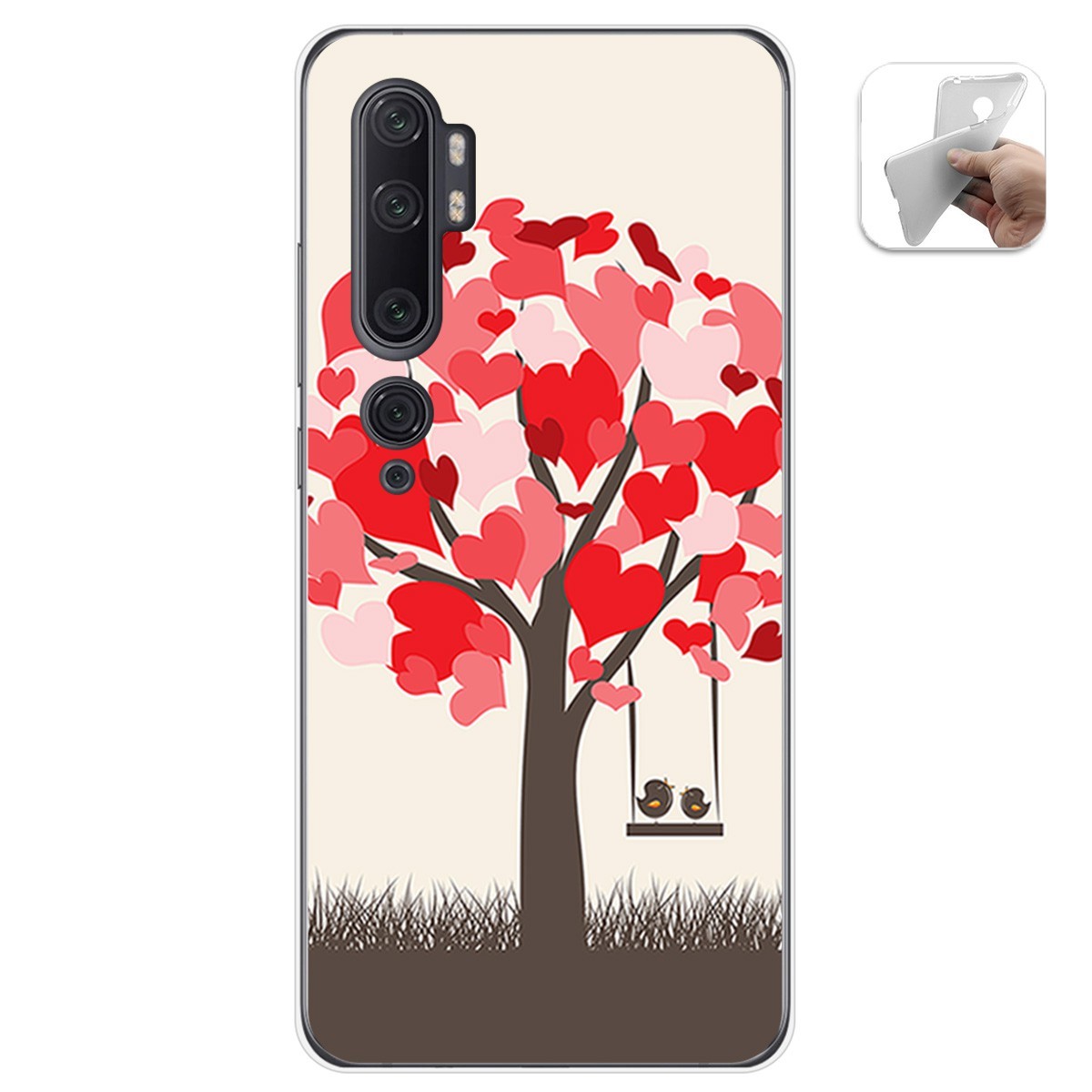 Funda Gel Tpu para Xiaomi Mi Note 10 diseño Pajaritos Dibujos