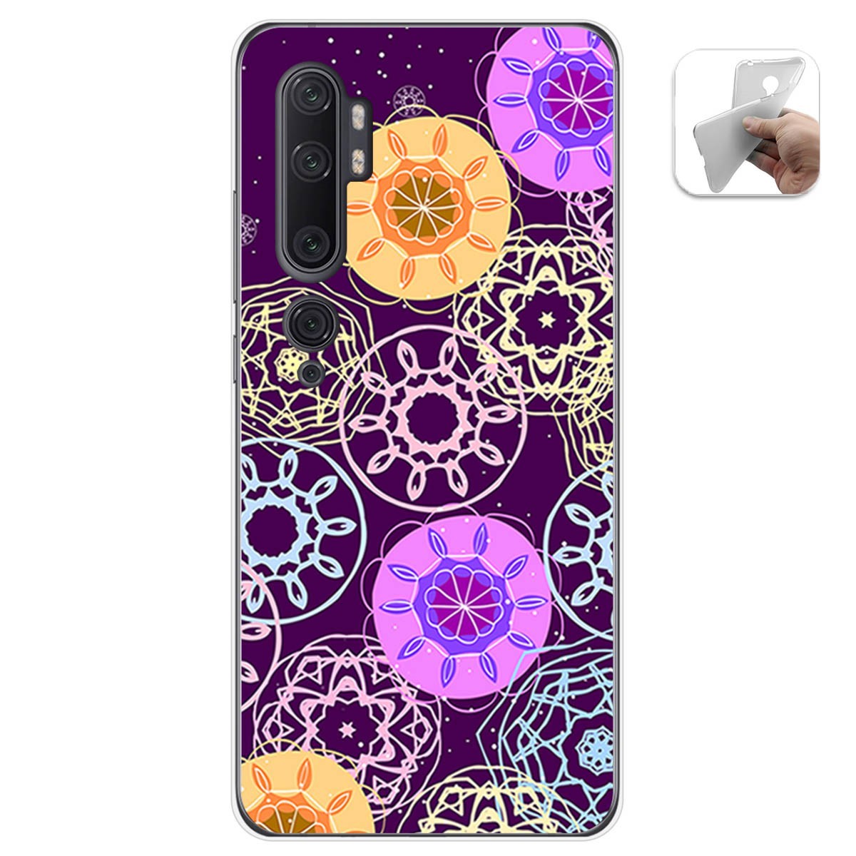Funda Gel Tpu para Xiaomi Mi Note 10 diseño Radial Dibujos