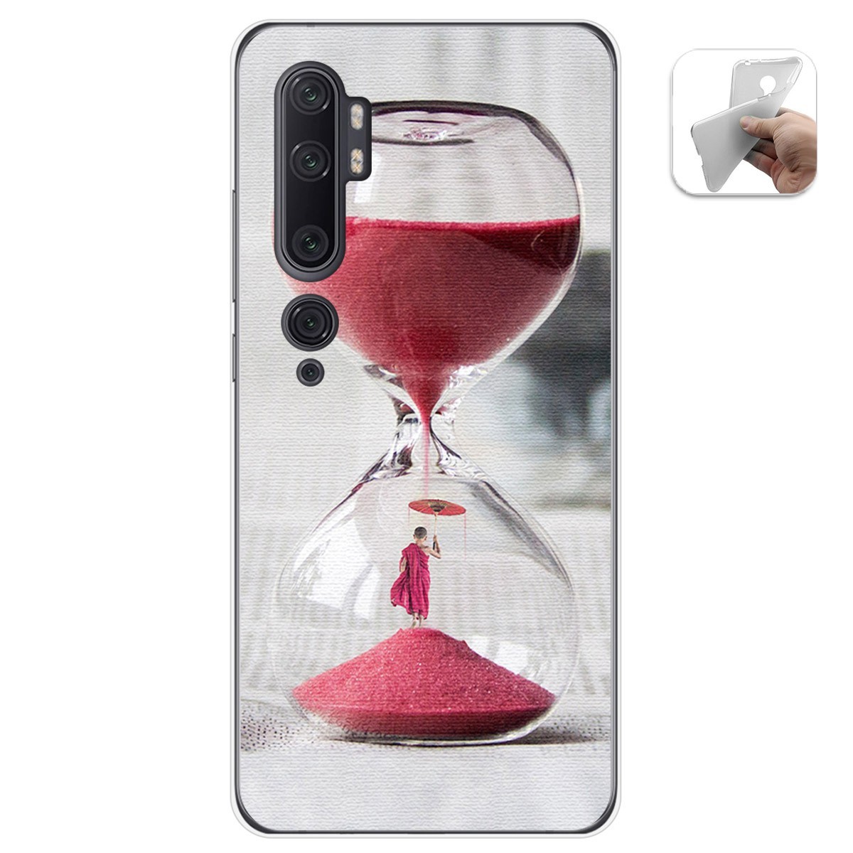Funda Gel Tpu para Xiaomi Mi Note 10 diseño Reloj Dibujos