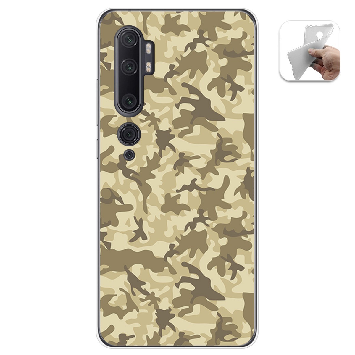 Funda Gel Tpu para Xiaomi Mi Note 10 diseño Sand Camuflaje Dibujos