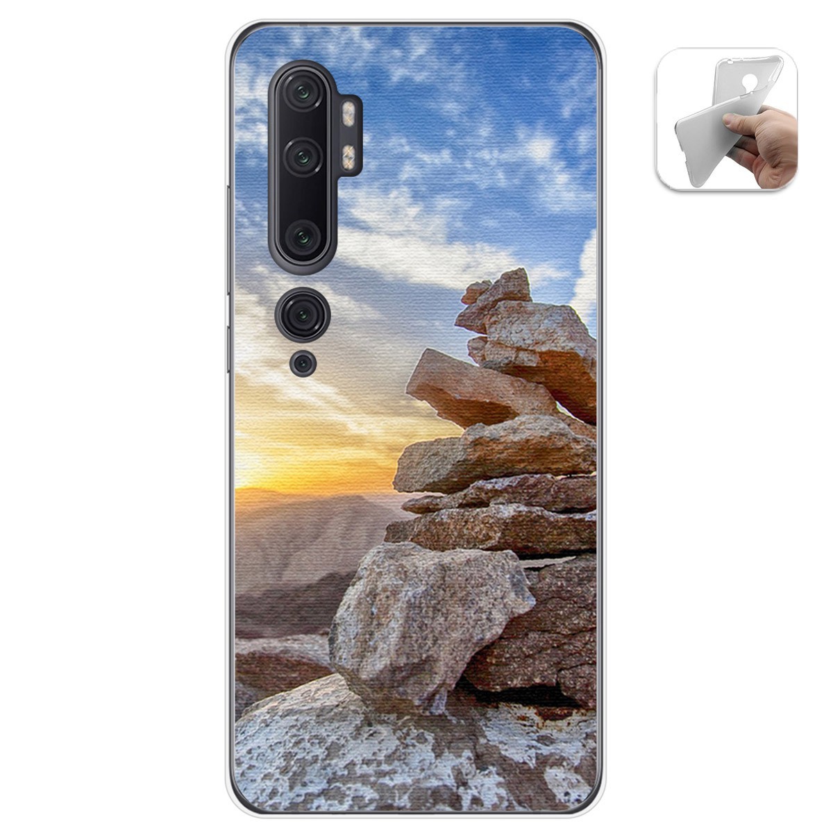 Funda Gel Tpu para Xiaomi Mi Note 10 diseño Sunset Dibujos