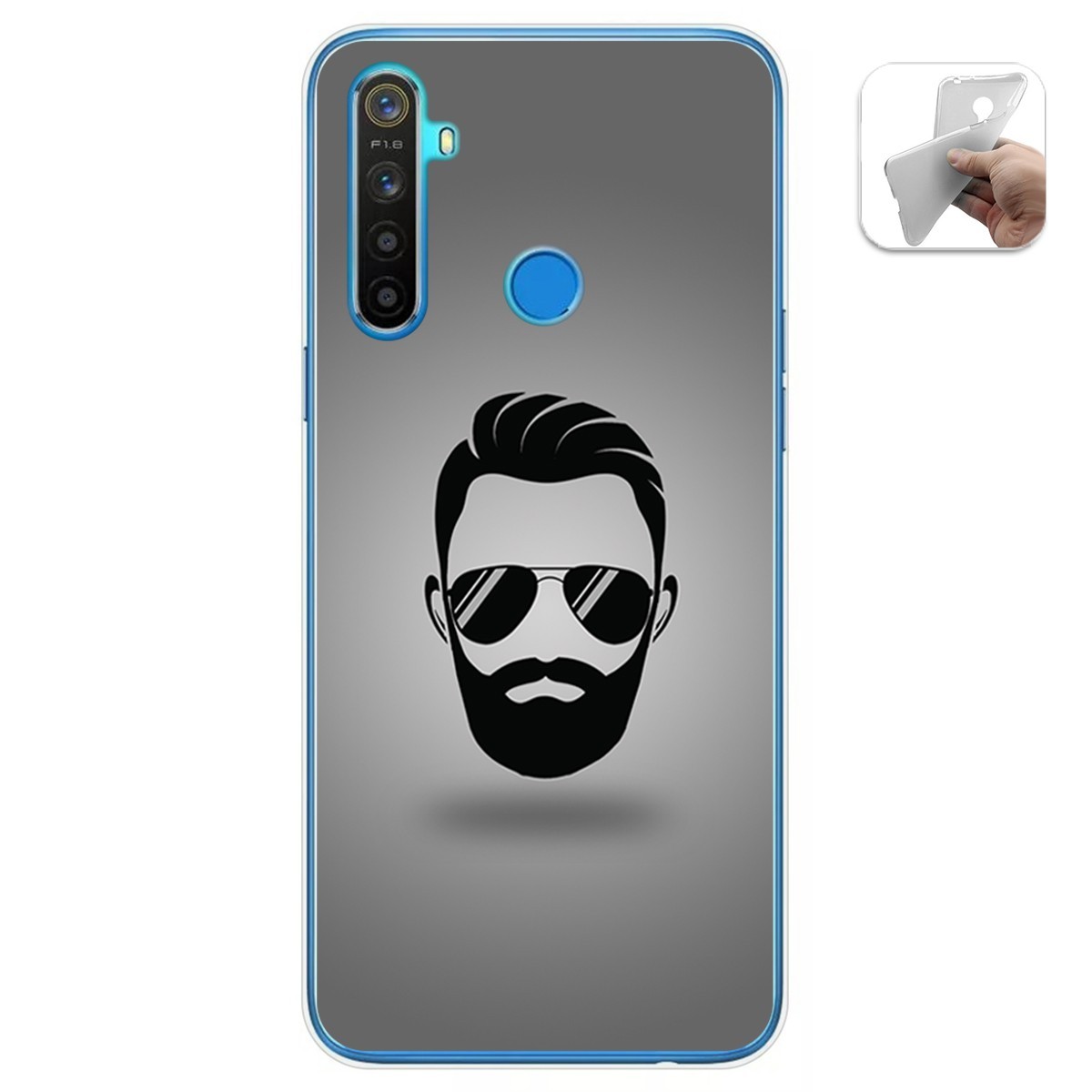 Funda Gel Tpu para Realme 5 / 5s / 5i / 6i diseño Barba Dibujos