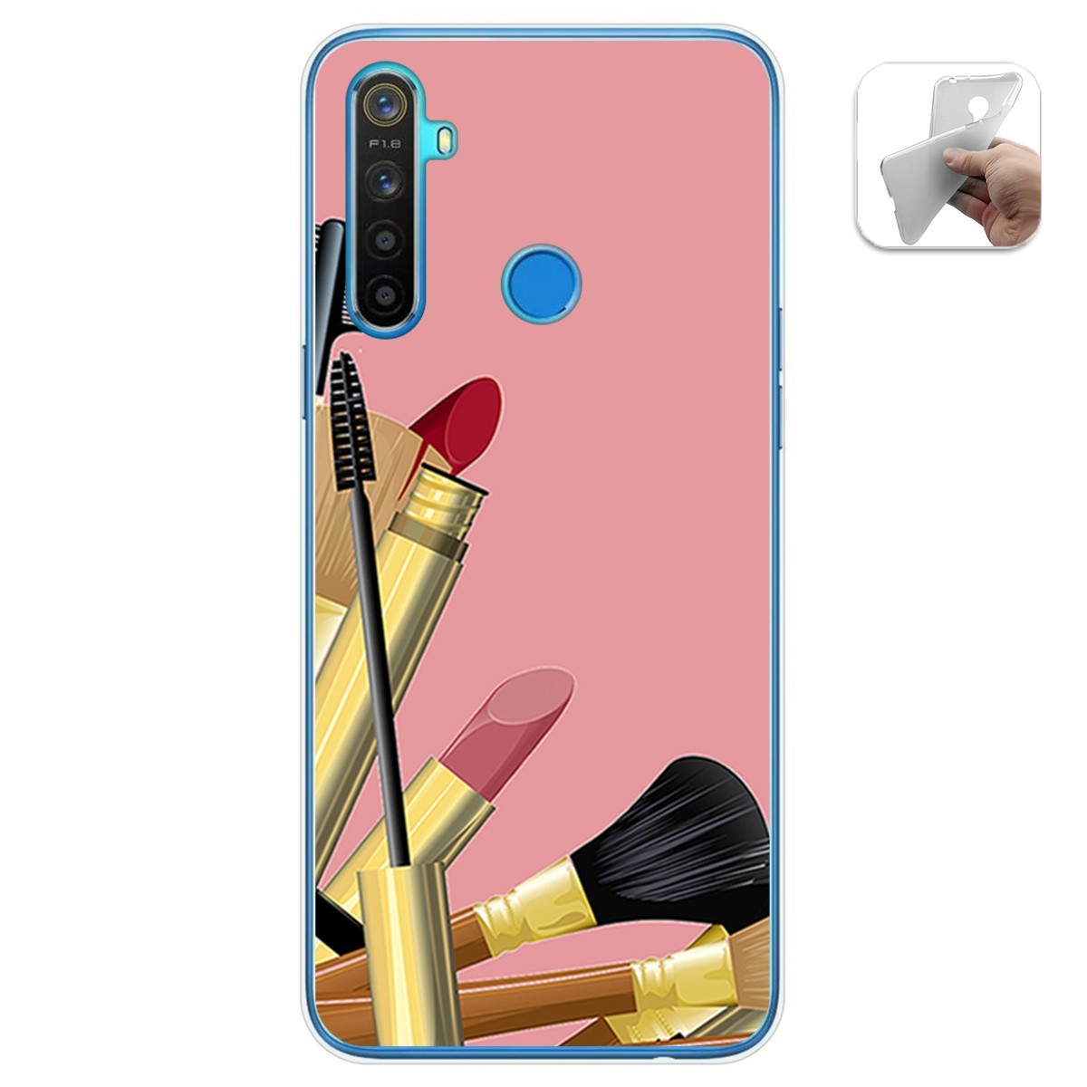 Funda Gel Tpu para Realme 5 / 5s / 5i / 6i diseño Brochas Dibujos