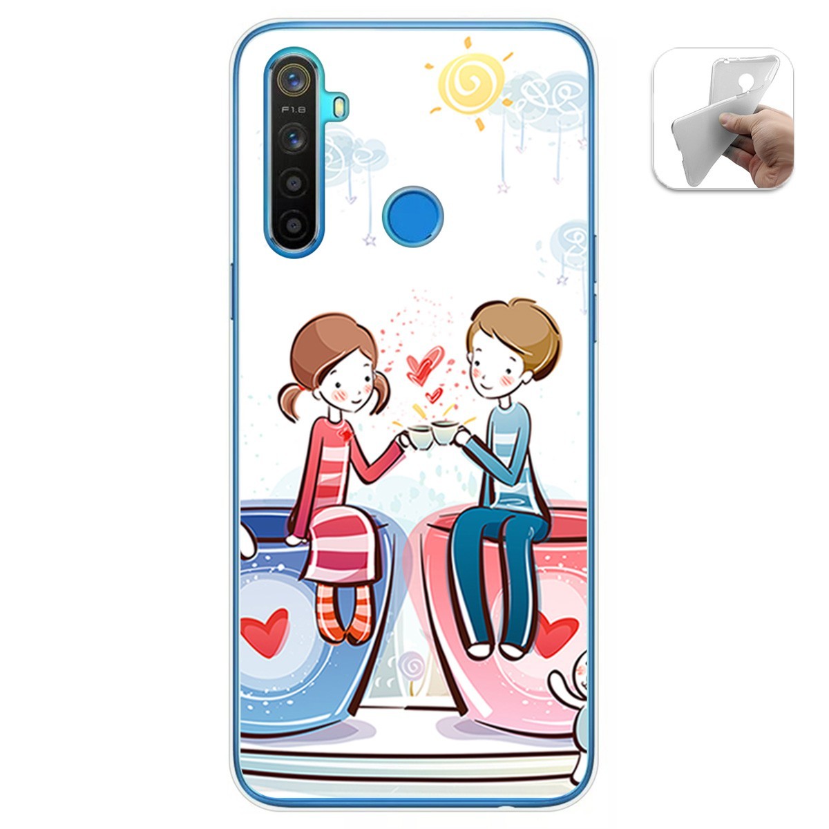 Funda Gel Tpu para Realme 5 / 5s / 5i / 6i diseño Café Dibujos