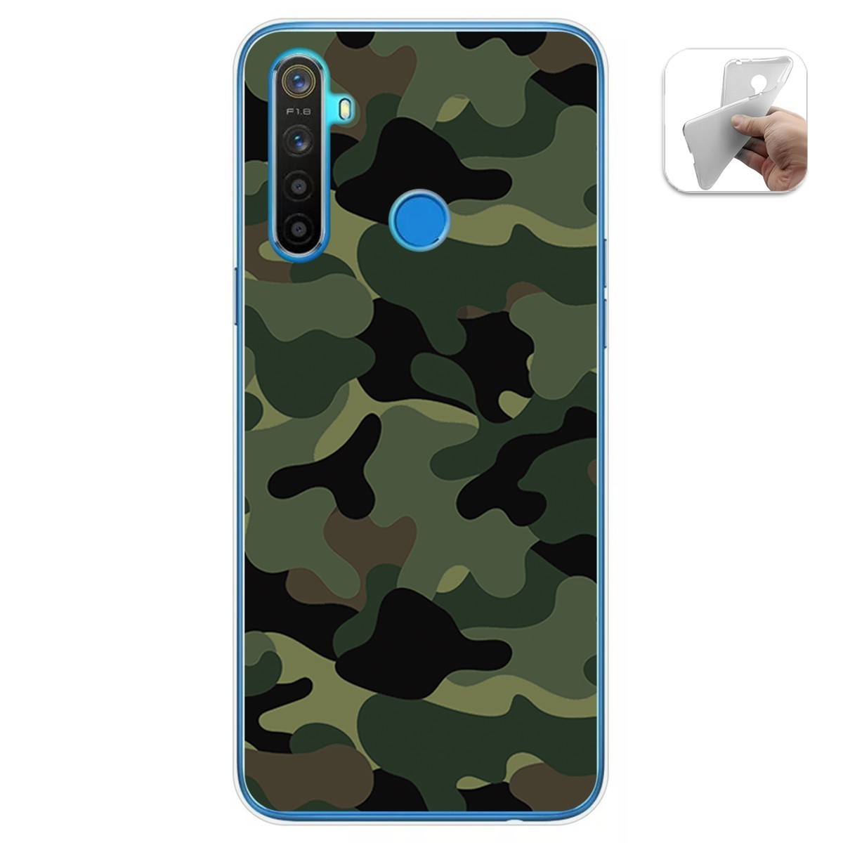 Funda Gel Tpu para Realme 5 / 5s / 5i / 6i diseño Camuflaje Dibujos