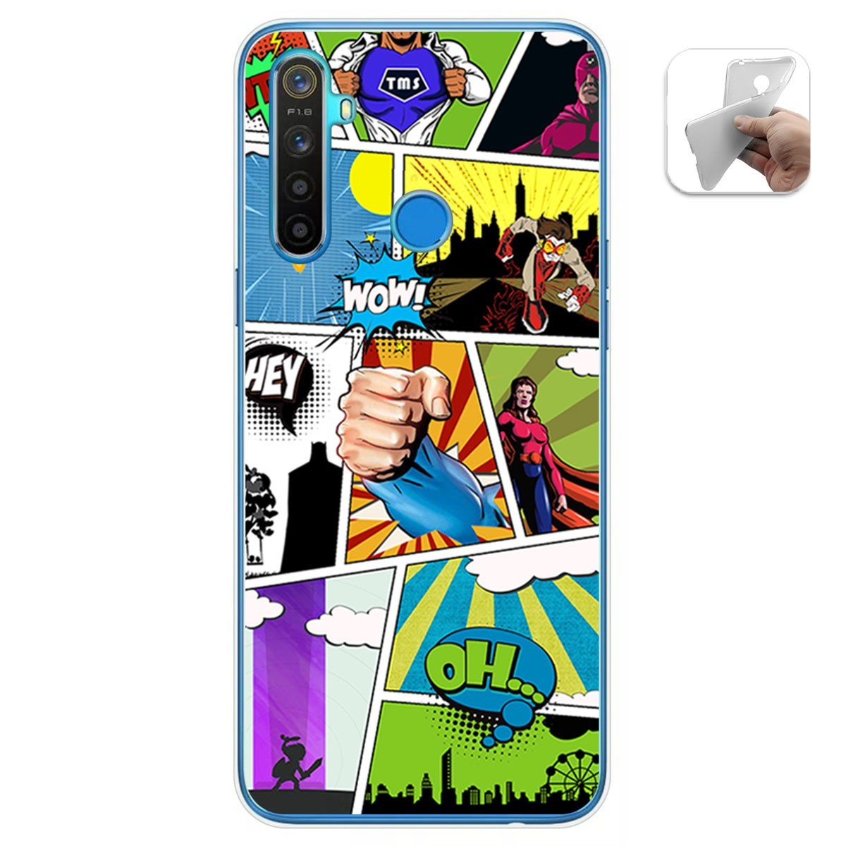 Funda Gel Tpu para Realme 5 / 5s / 5i / 6i diseño Comic Dibujos