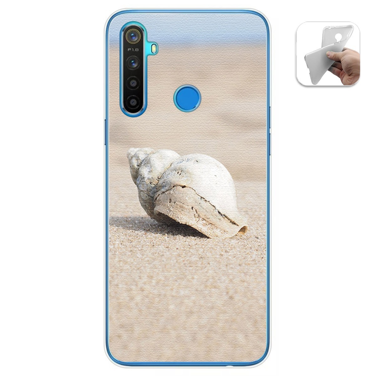 Funda Gel Tpu para Realme 5 / 5s / 5i / 6i diseño Concha Dibujos