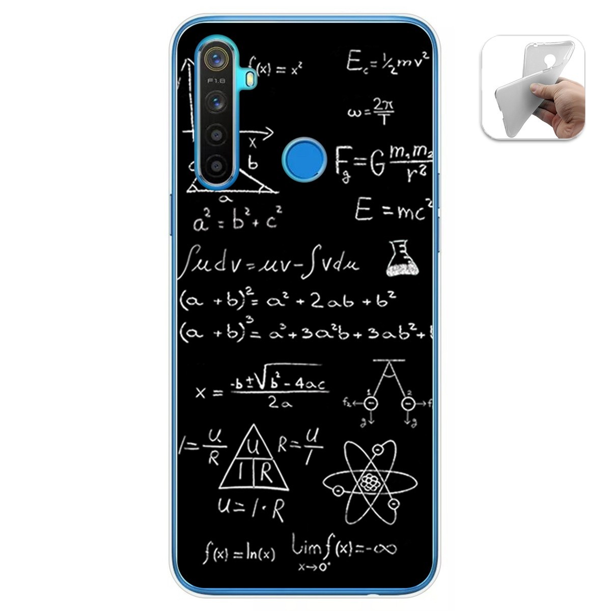 Funda Gel Tpu para Realme 5 / 5s / 5i / 6i diseño Formulas Dibujos