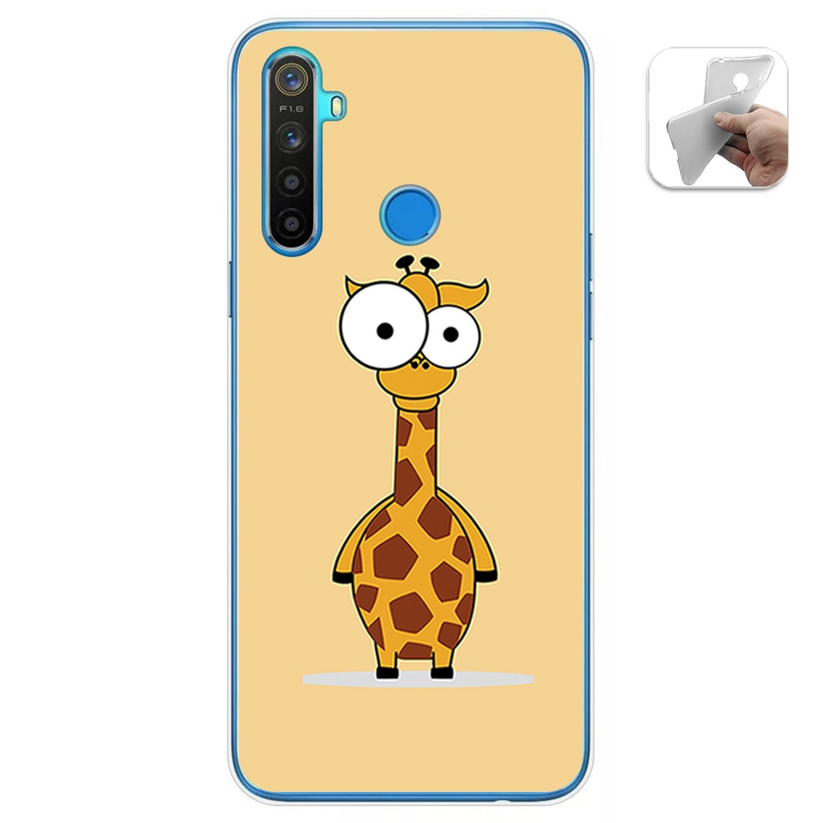Funda Gel Tpu para Realme 5 / 5s / 5i / 6i diseño Jirafa Dibujos