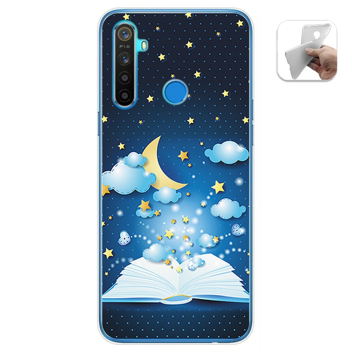 Funda Gel Tpu para Realme 5 / 5s / 5i / 6i diseño Libro Cuentos Dibujos